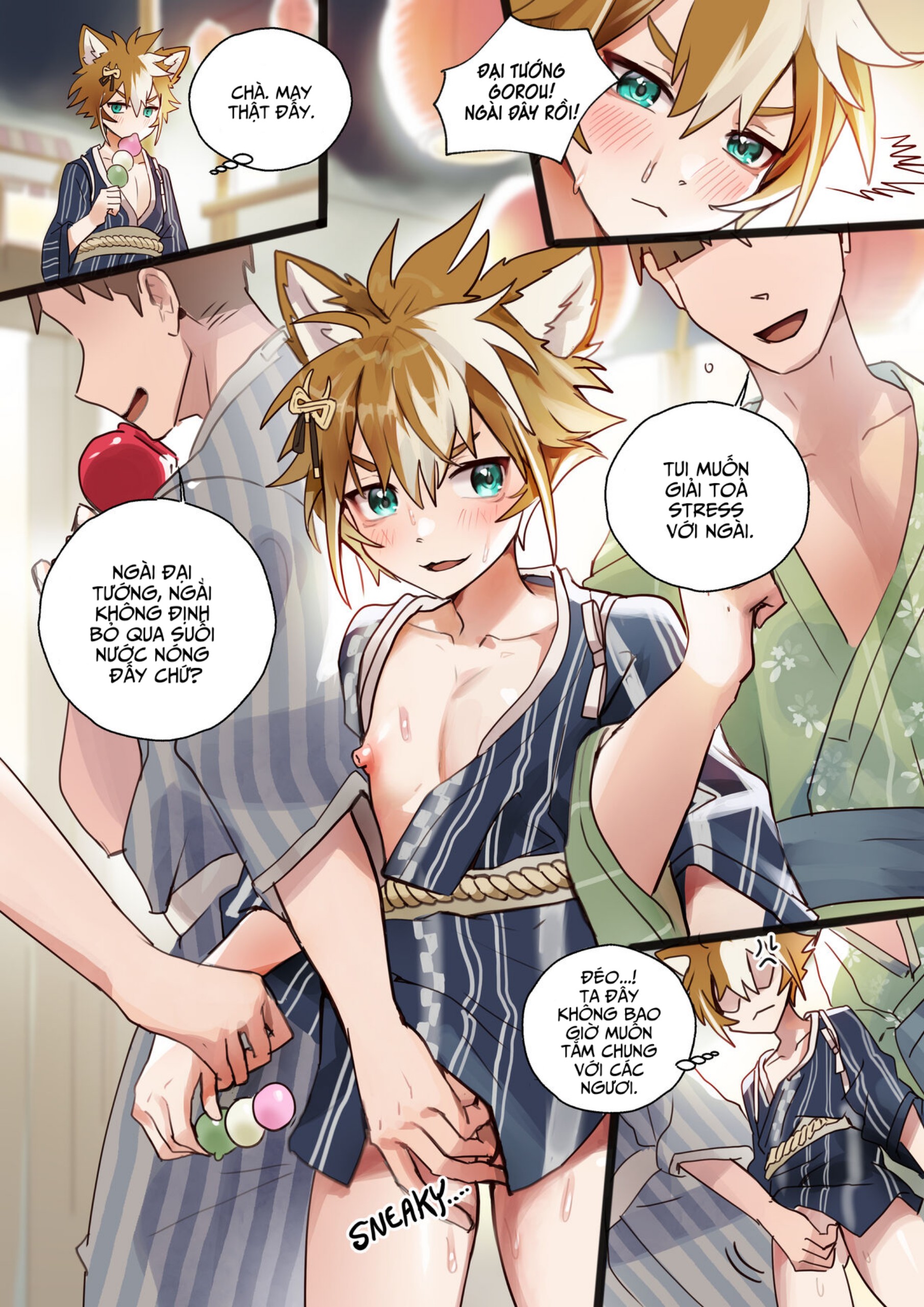 Đọc truyện hentai Itto và Gorou ở suối nước nóng - Oneshot