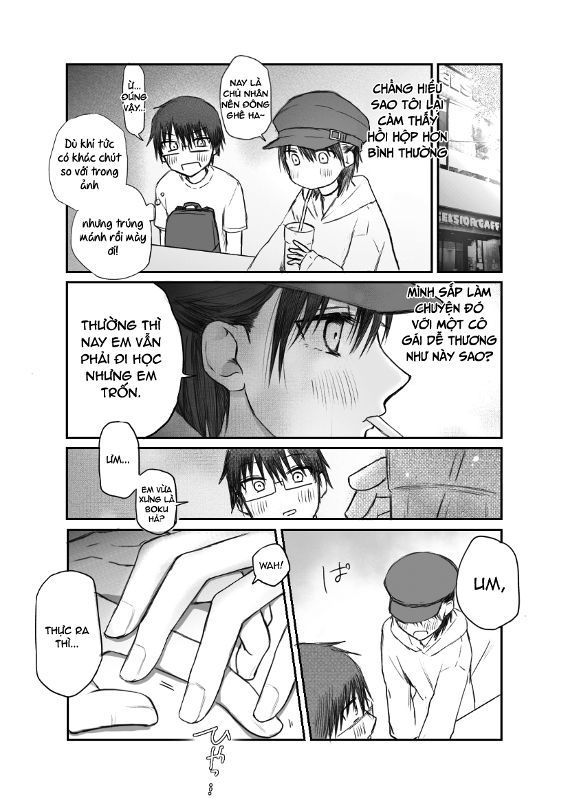 Đọc truyện hentai Hẹn hò qua mạng - tôi bị ép khô bởi một em trap hệ M - Oneshot