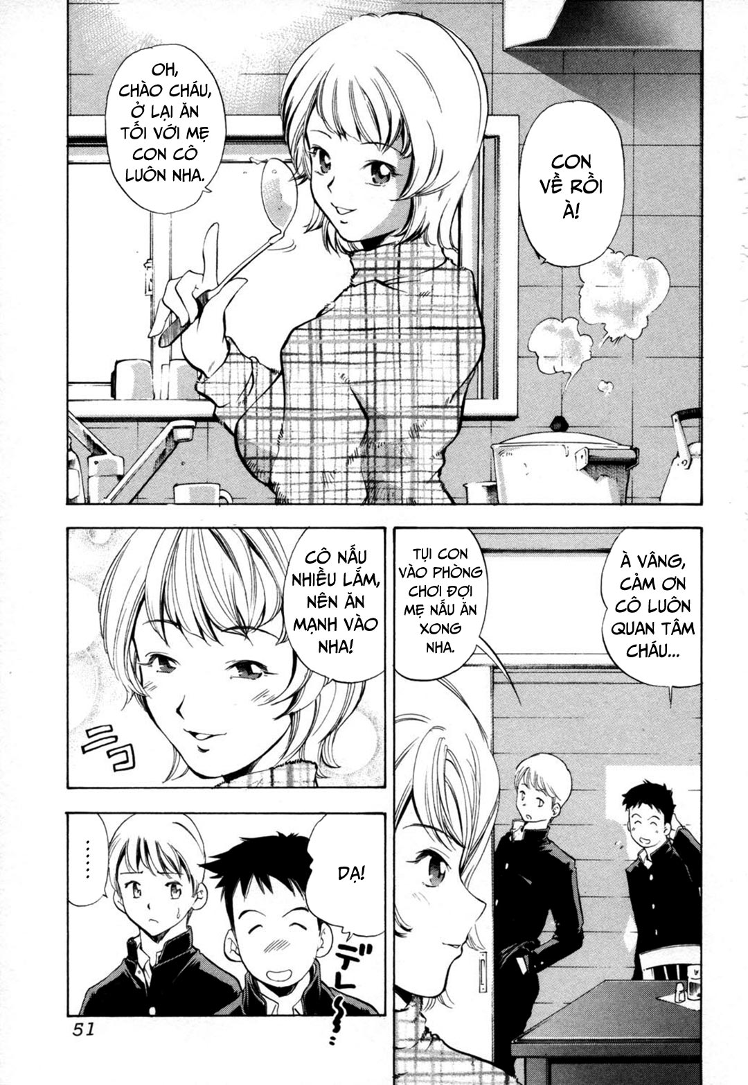 Đọc truyện hentai Midara na Haha Shishunki na Boku - Chap 4 - Lén lút trong nhà bếp!