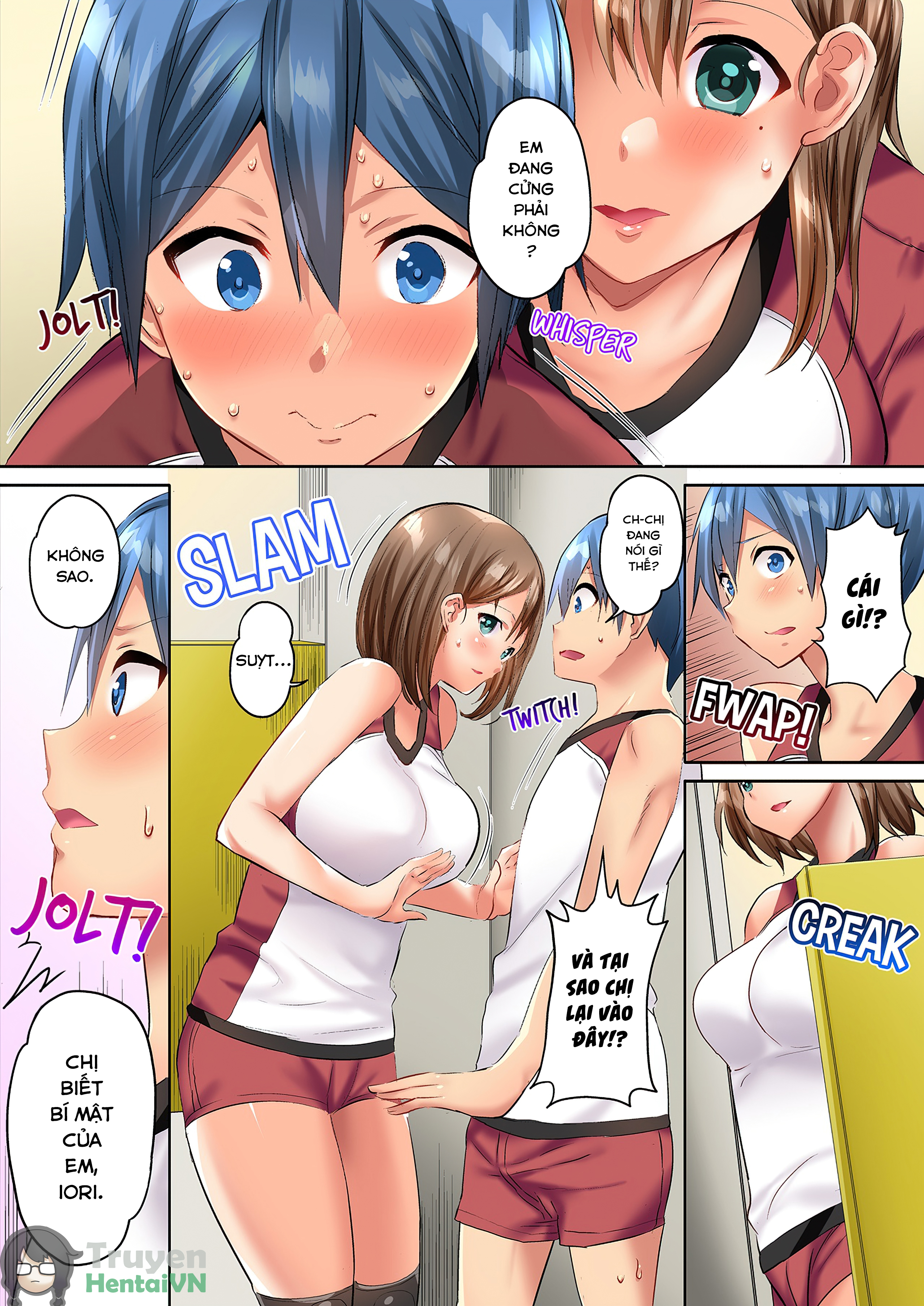 Đọc truyện hentai Hitozuma Volley-bu no Asedaku SEX ~Shower Abinagara Mitchaku Shichau? full - Chap 1