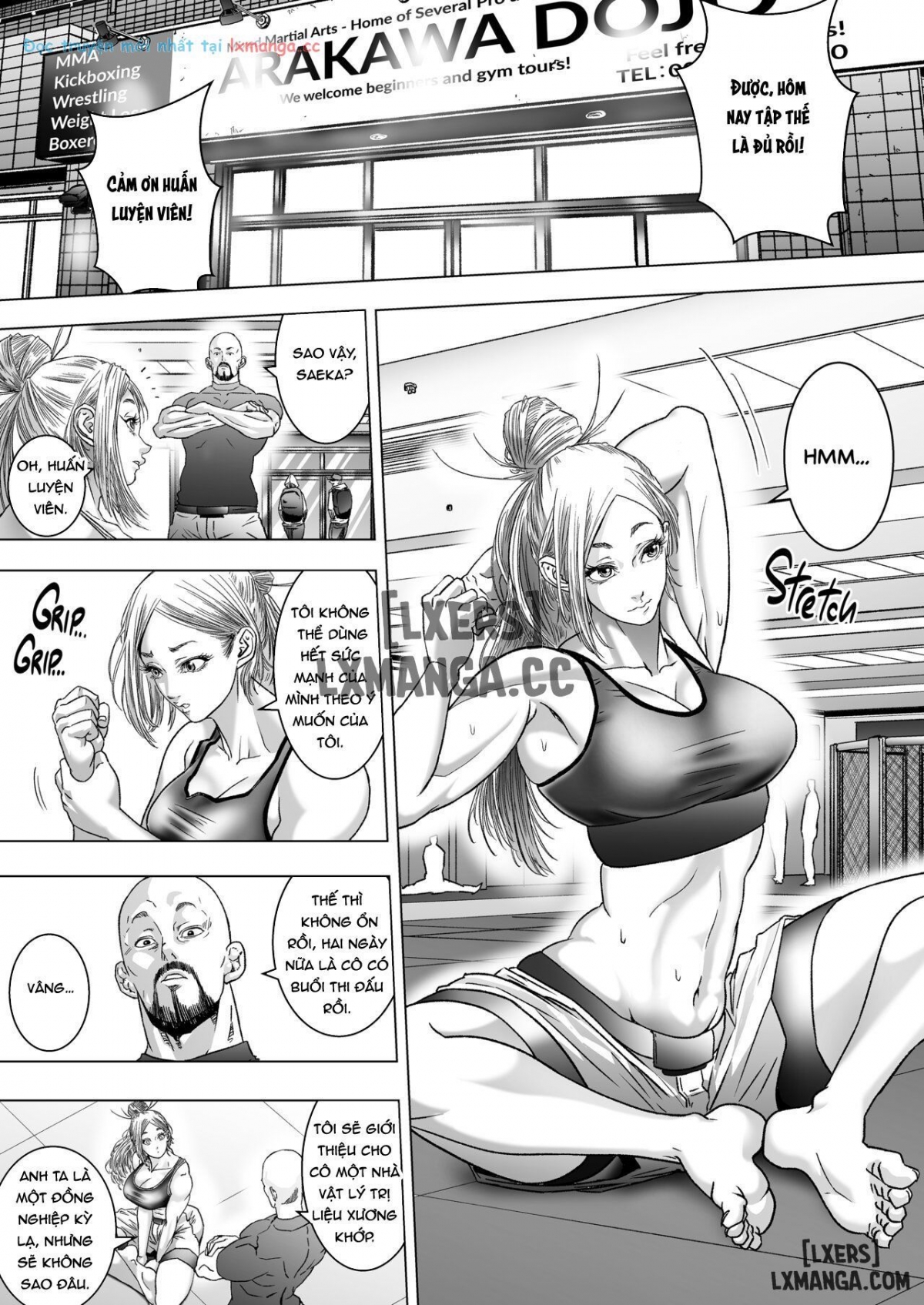 Đọc truyện hentai Kakutou Joshi wa Tsuyokunaritai/ Muchimuchi Kakutou Joshi wa Hentai Seitai-shi to Sex shite Tsuyoku naru - Oneshot