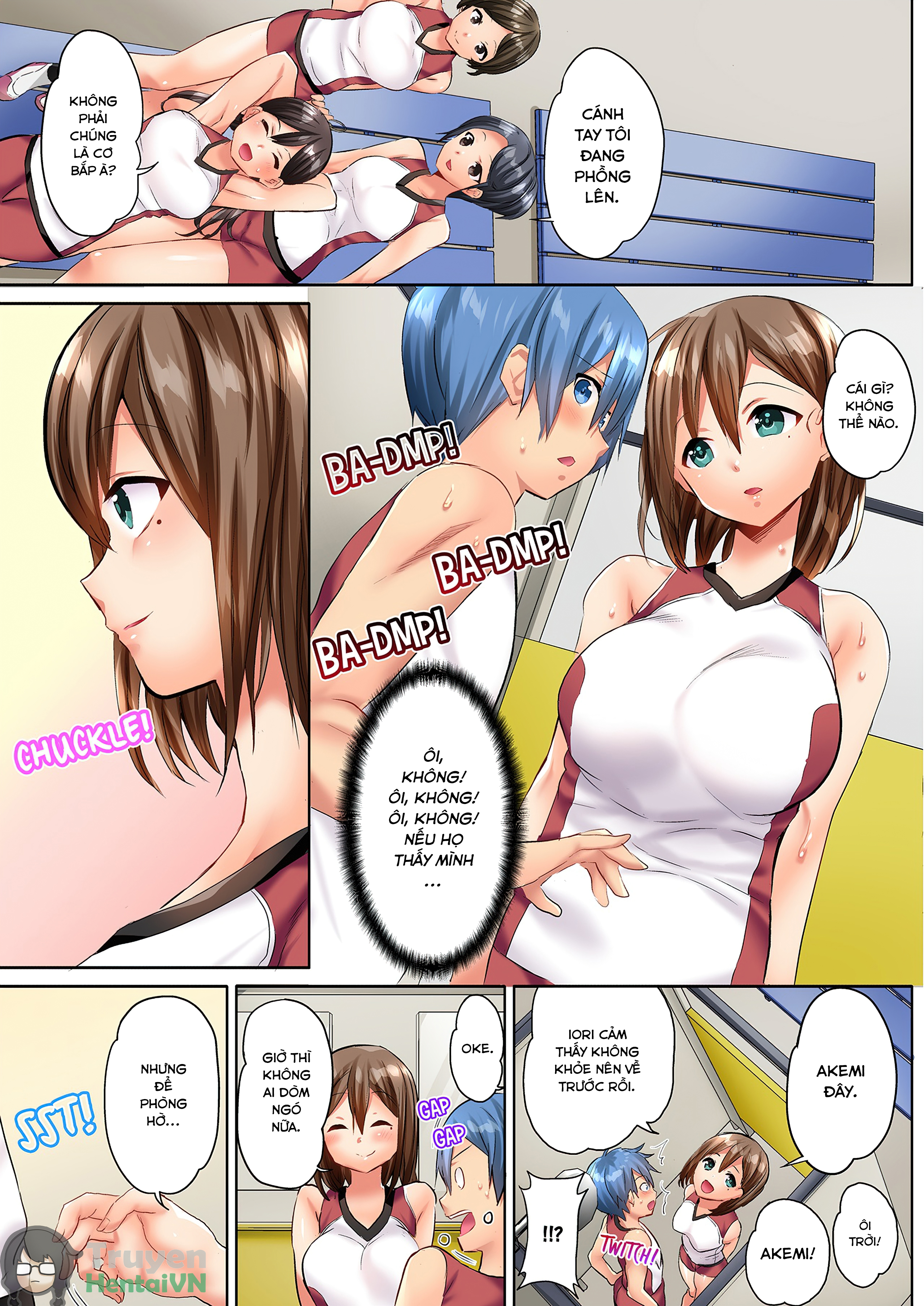 Đọc truyện hentai Hitozuma Volley-bu no Asedaku SEX ~Shower Abinagara Mitchaku Shichau? full - Chap 1