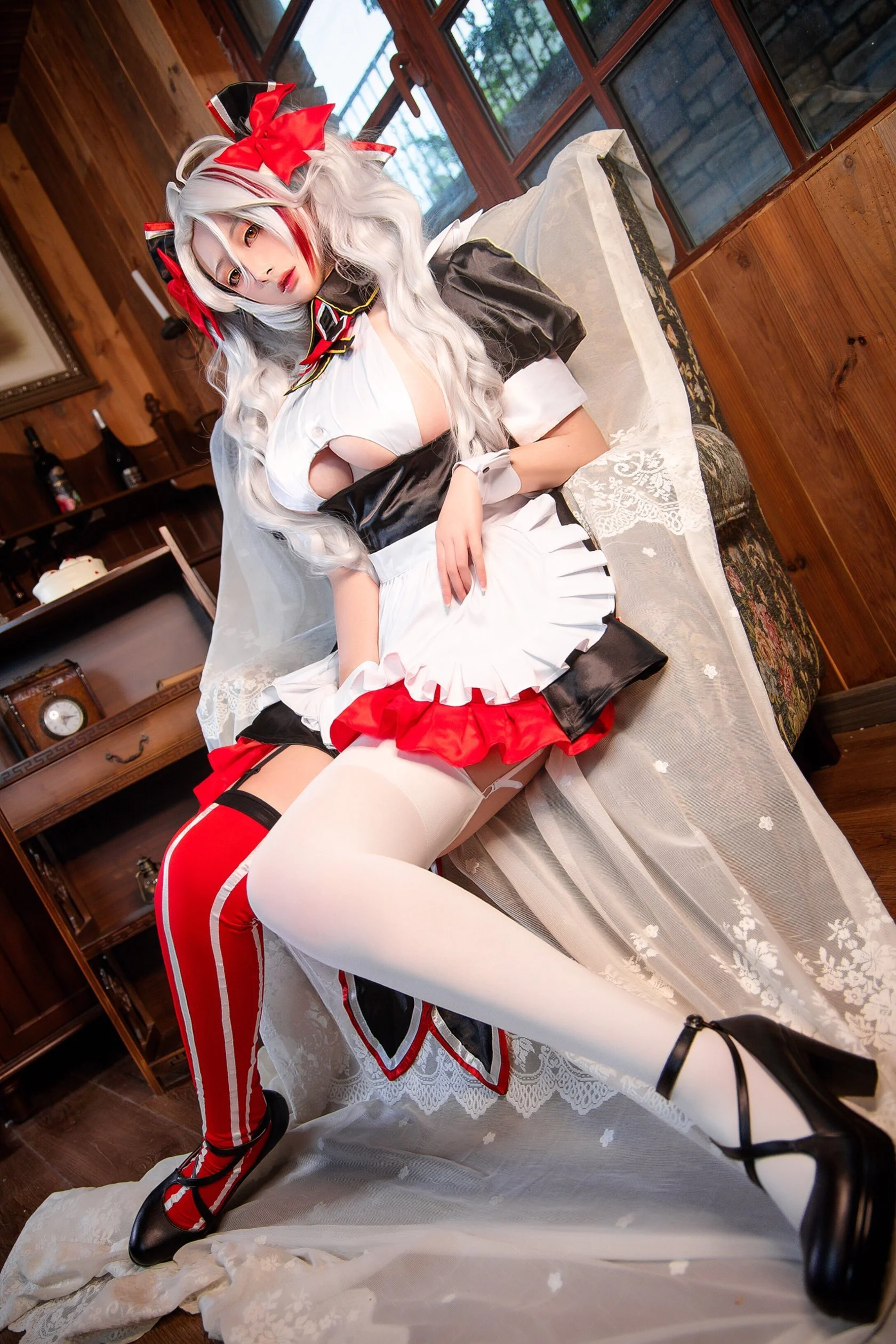 Đọc truyện hentai Tuyển tập Albums siêu phẩm Cosplay - Chap 958 - [Nian Nian_D] White swimming competition + milky zombie selfie + Dafeng + Prince Eugen of Azure Lane