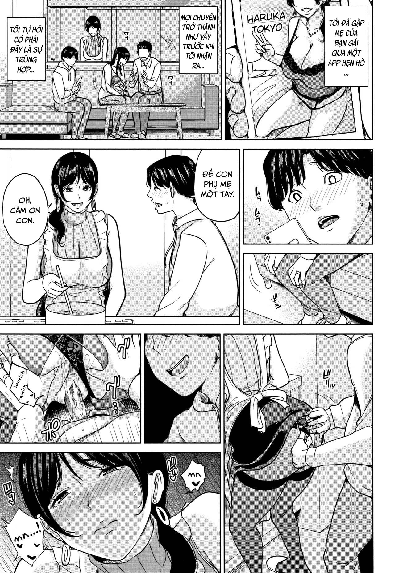 Đọc truyện hentai Kanojo no Mama to Deaikei de - Chap 3