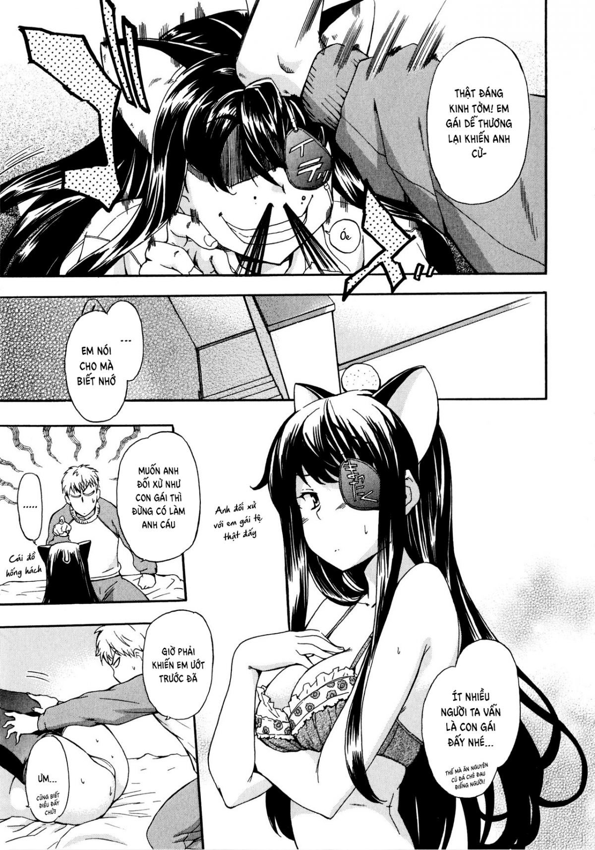 Đọc truyện hentai My Fucked-in-the-Head Younger Sister Comes in, Wearing Cat Ears and an Eyepatch - Oneshot