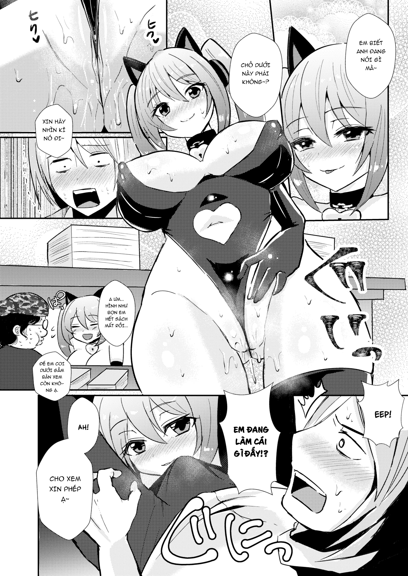 Đọc truyện hentai Cô em khóa dưới mộc mạc cùng câu lạc bộ của tôi đi làm người bán truyện ở quầy - Oneshot