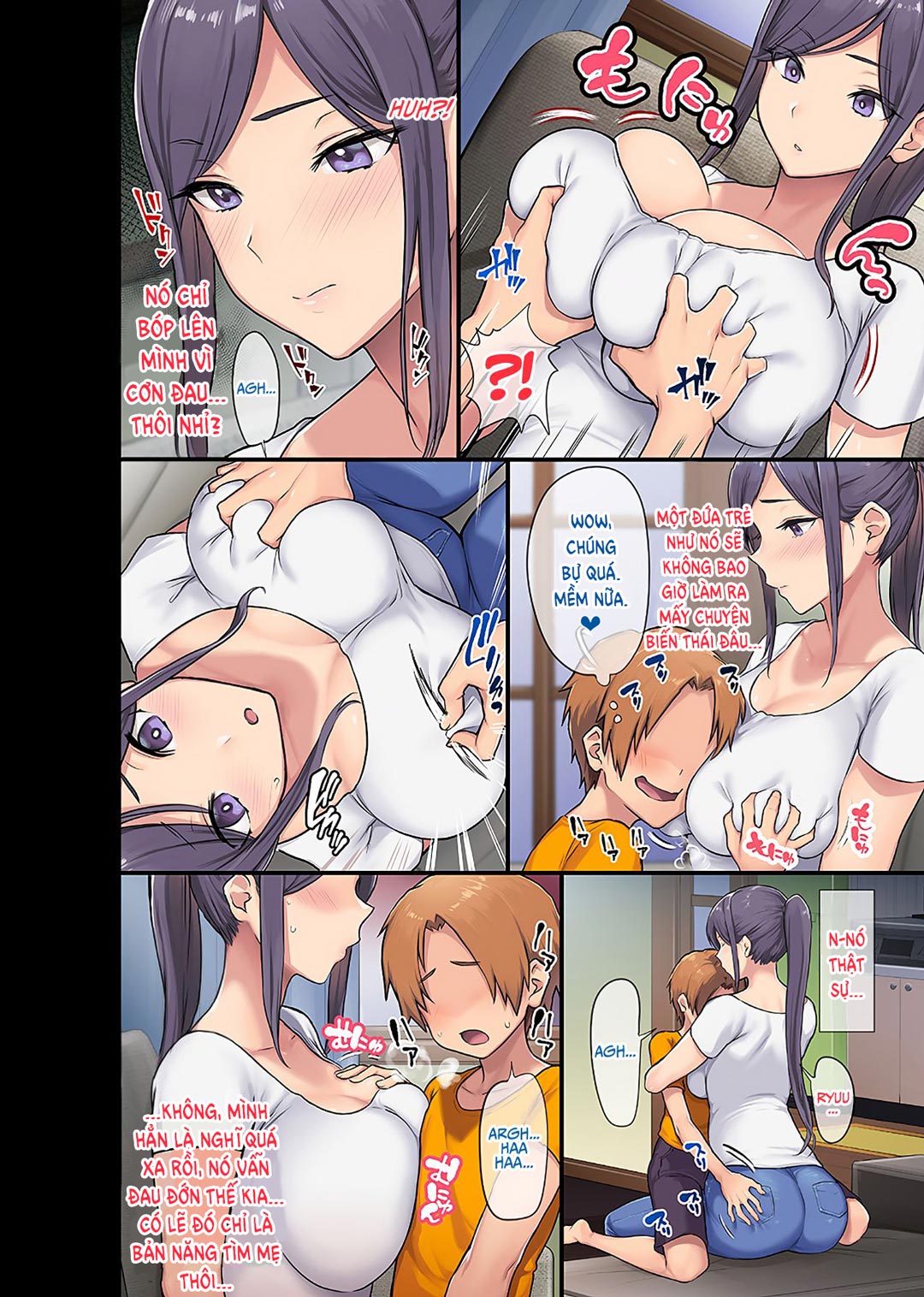 Đọc truyện hentai Kyonyuu Miboujin to Musuko no Waruui Otomodachi Honpen Rensai - Chap 1