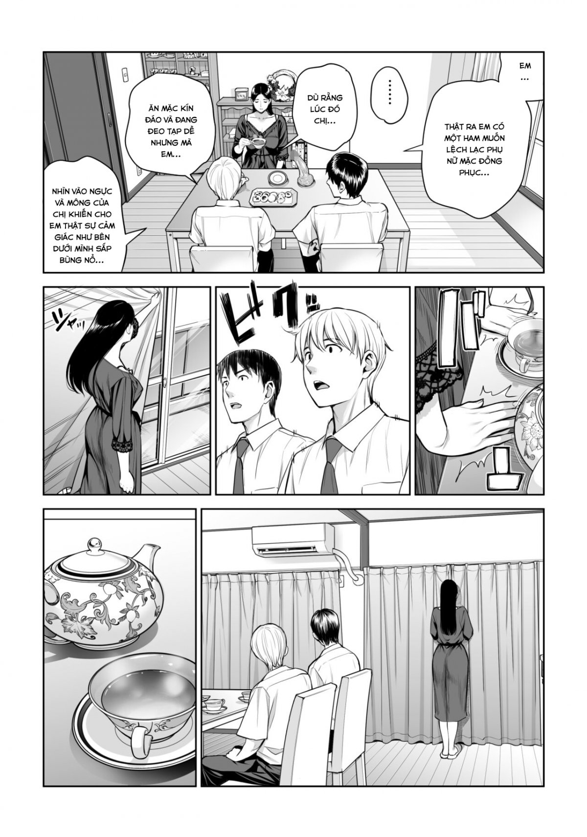 Đọc truyện hentai Kurokami Onna no Fudeoroshi ~Himitsu no Heya de Nakadashi Sasete Ageru wa~ - Oneshot