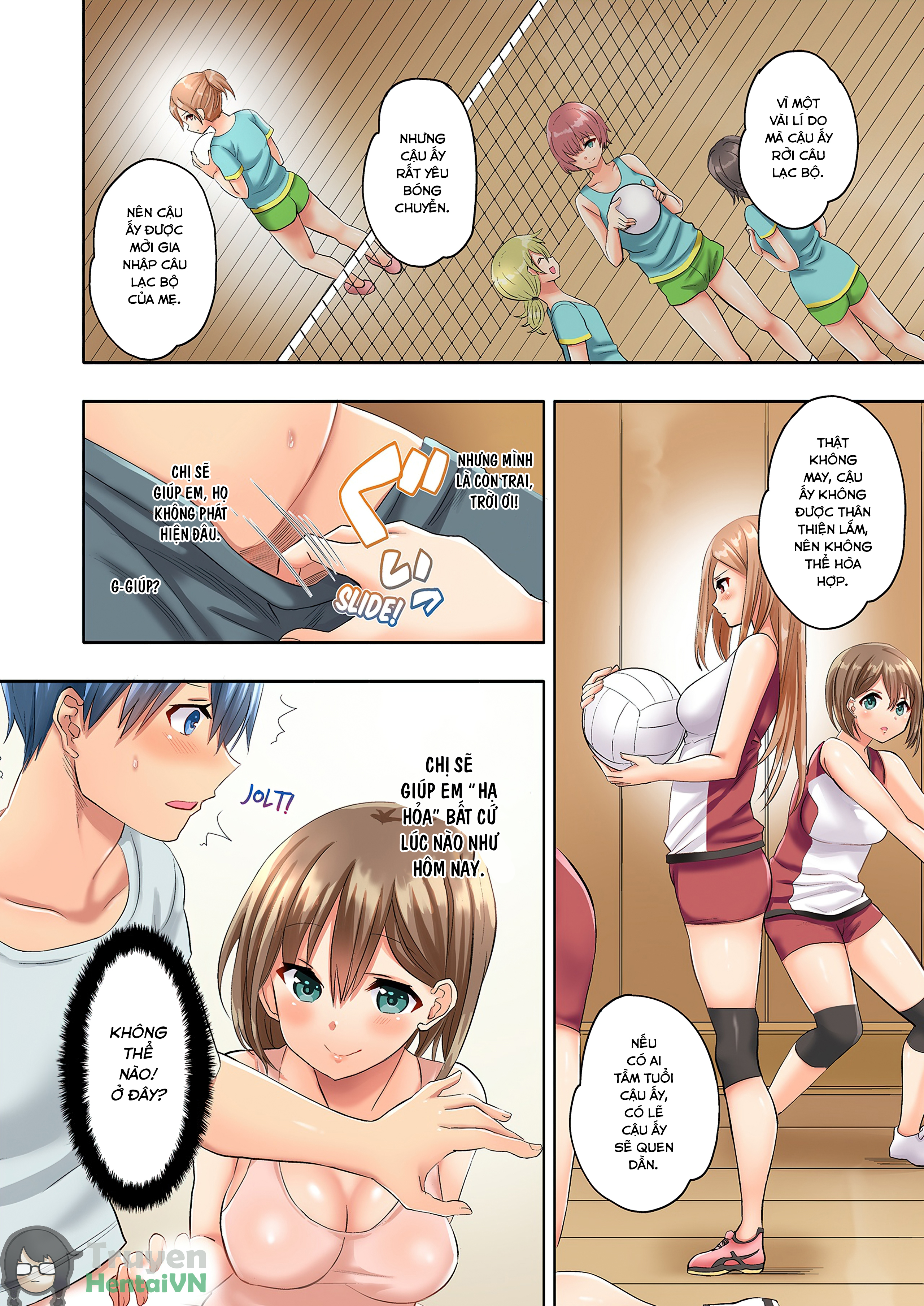 Đọc truyện hentai Hitozuma Volley-bu no Asedaku SEX ~Shower Abinagara Mitchaku Shichau? full - Chap 2