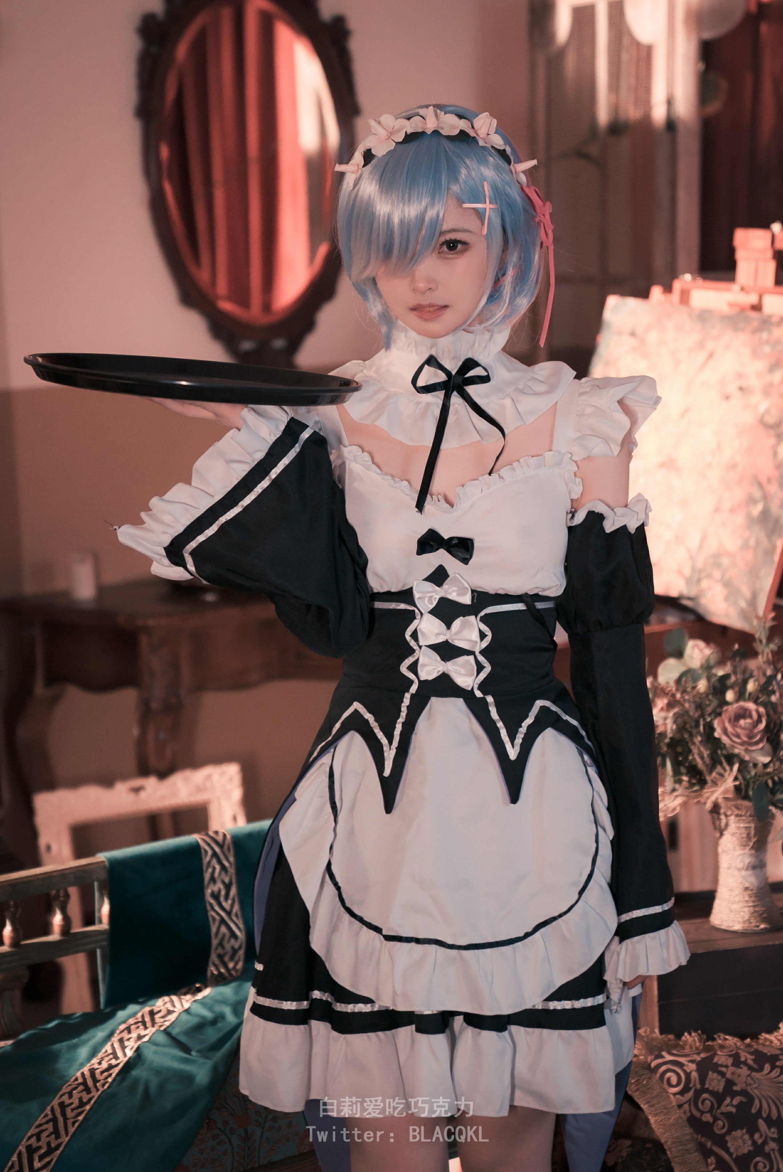 Đọc truyện hentai Tuyển tập Albums siêu phẩm Cosplay - Chap 497 - [Bai Li loves chocolate] Rem maid outfit