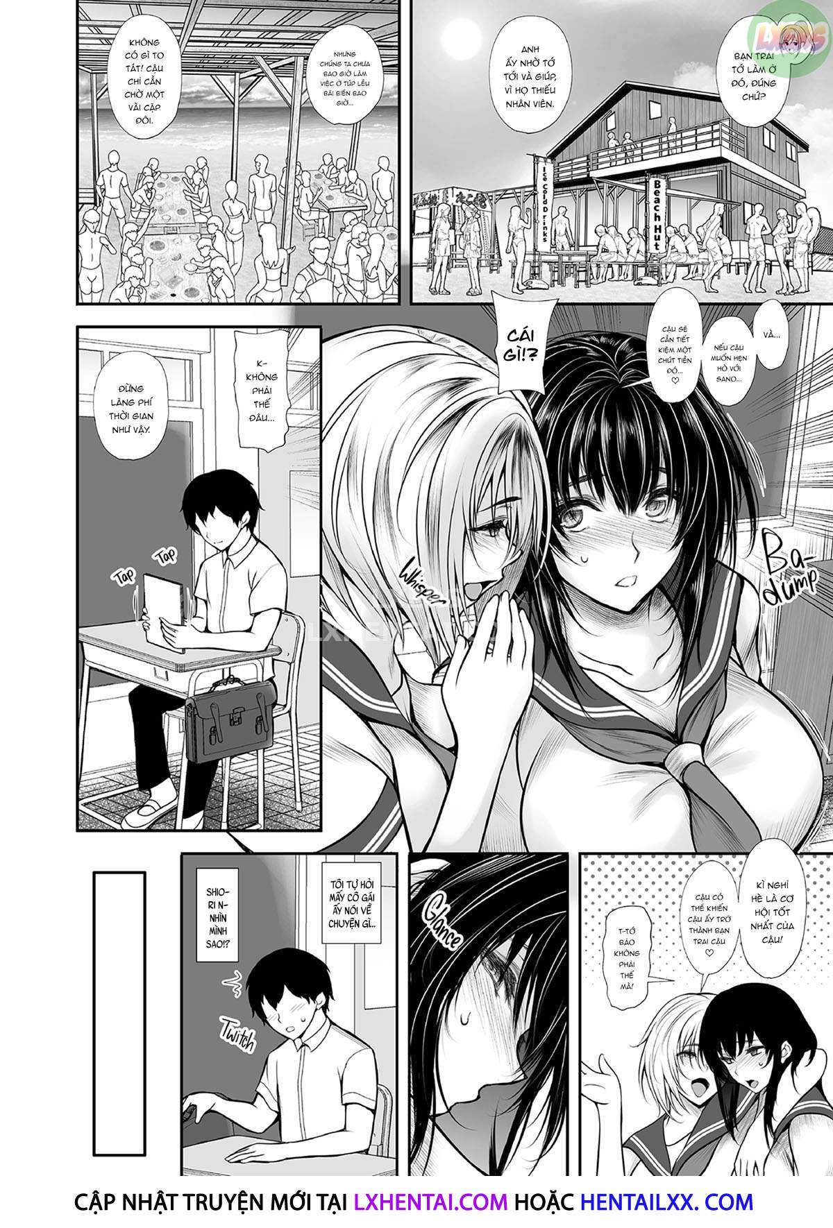 Đọc truyện hentai Three-for-all Summer Orgy at the Beach Hut - Chap 1