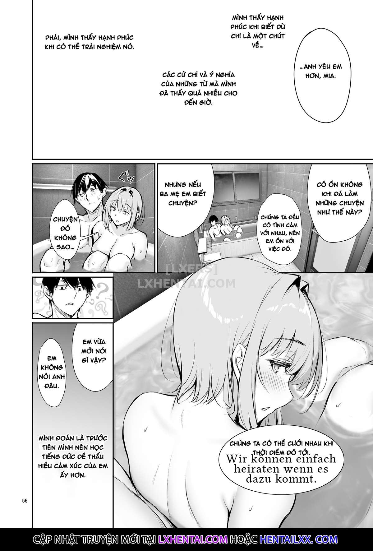 Đọc truyện hentai Homestay-chu no Doitsu Musume ga Issho ni Furo ni Haitte Kuru Wak - Oneshot