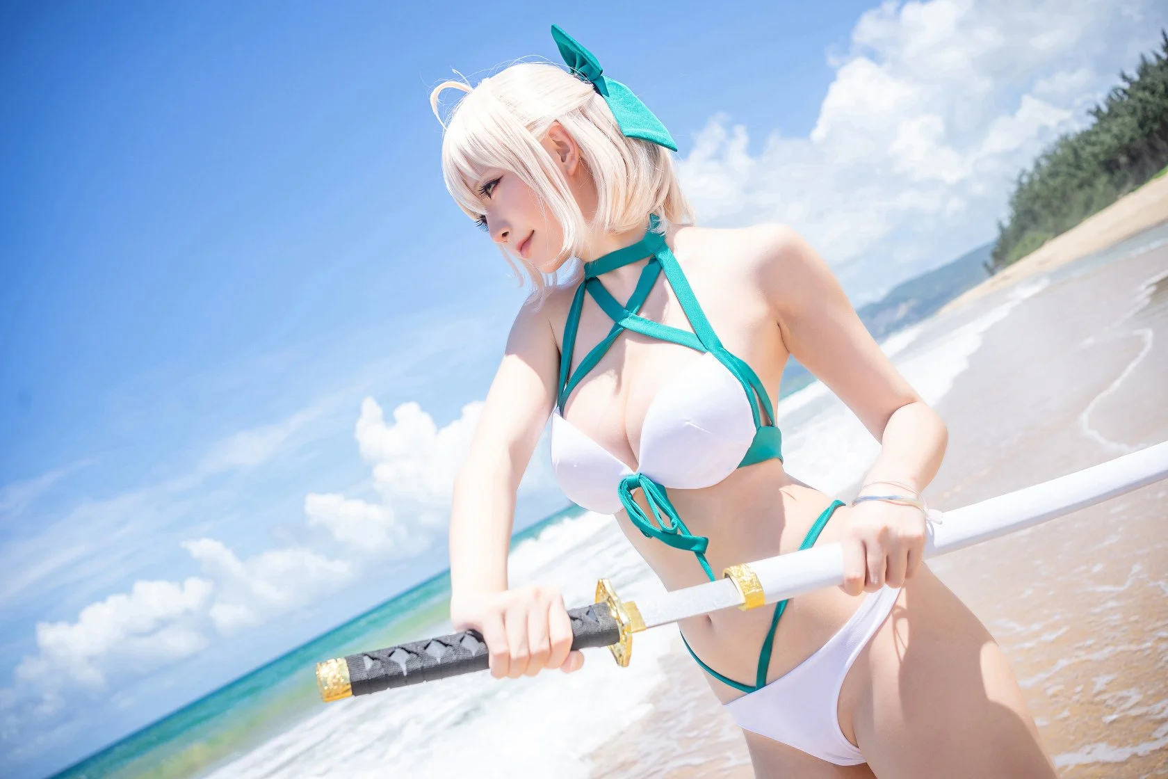 Đọc truyện hentai Tuyển tập Albums siêu phẩm Cosplay - Chap 956 - [Star Chichi] Okita Souji Swimsuit