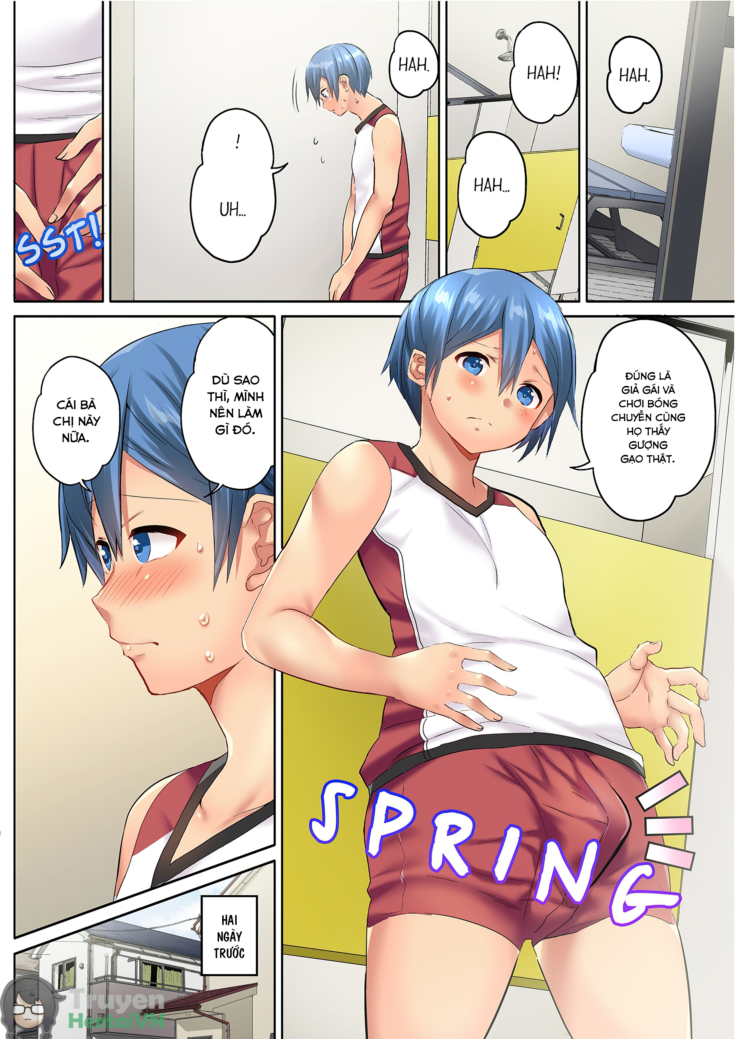 Đọc truyện hentai Hitozuma Volley-bu no Asedaku SEX ~Shower Abinagara Mitchaku Shichau? full - Chap 1