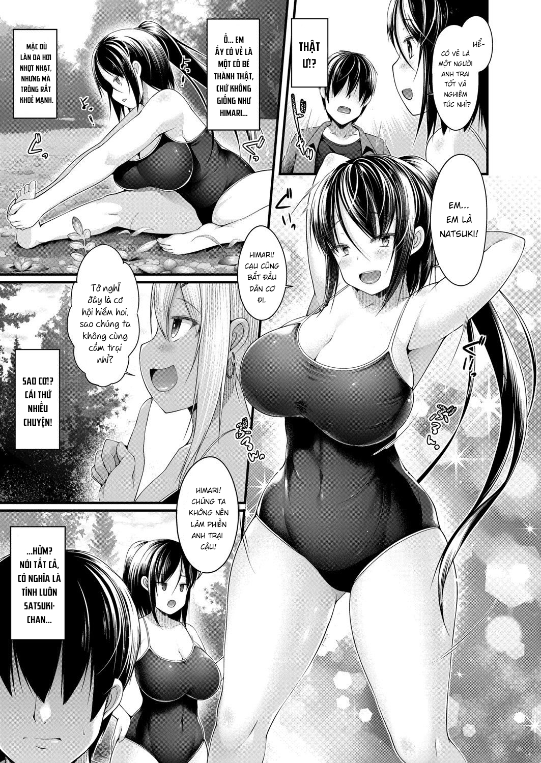 Đọc truyện hentai Hitori Camp o Shite itara Kuro Gal JK na Imouto to Imouto no Tomodachi ga Rannyuu shite kita Kekka Zenpen - Chap 1
