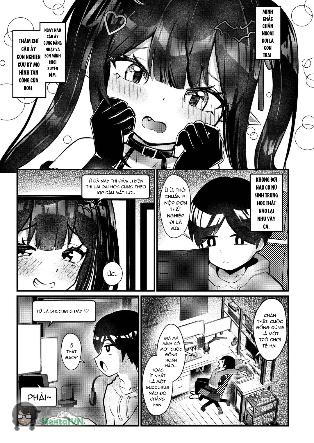 Đọc truyện hentai Hinekure Doutei ga Off-kai Ittara Succubus ni Ochinchin Propose Shichatta Hanashi - Oneshot