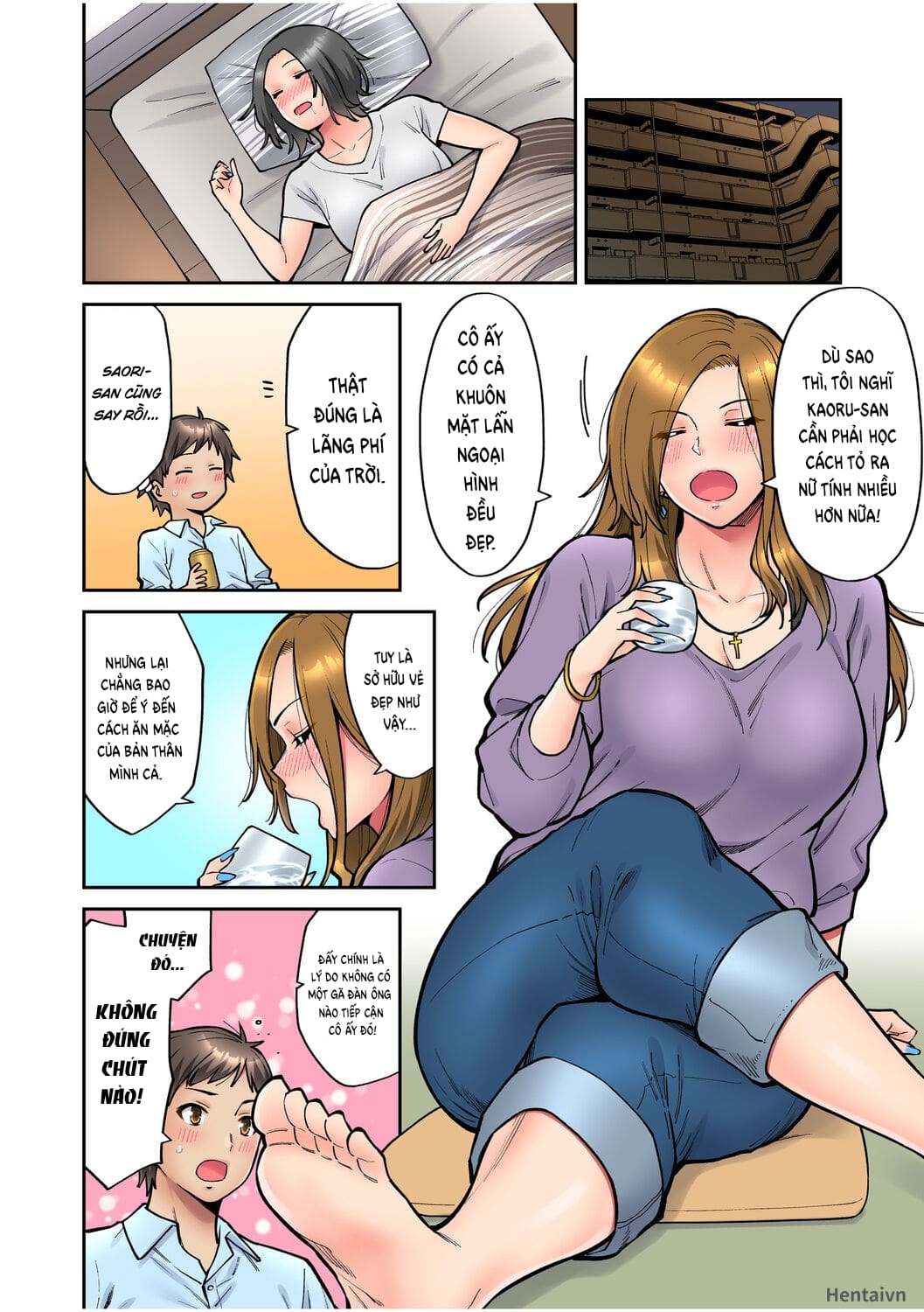 Đọc truyện hentai Làm tình với vị sếp say xỉn mà tôi ngưỡng mộ! - Chap 2: Làm tình ngoài ban công