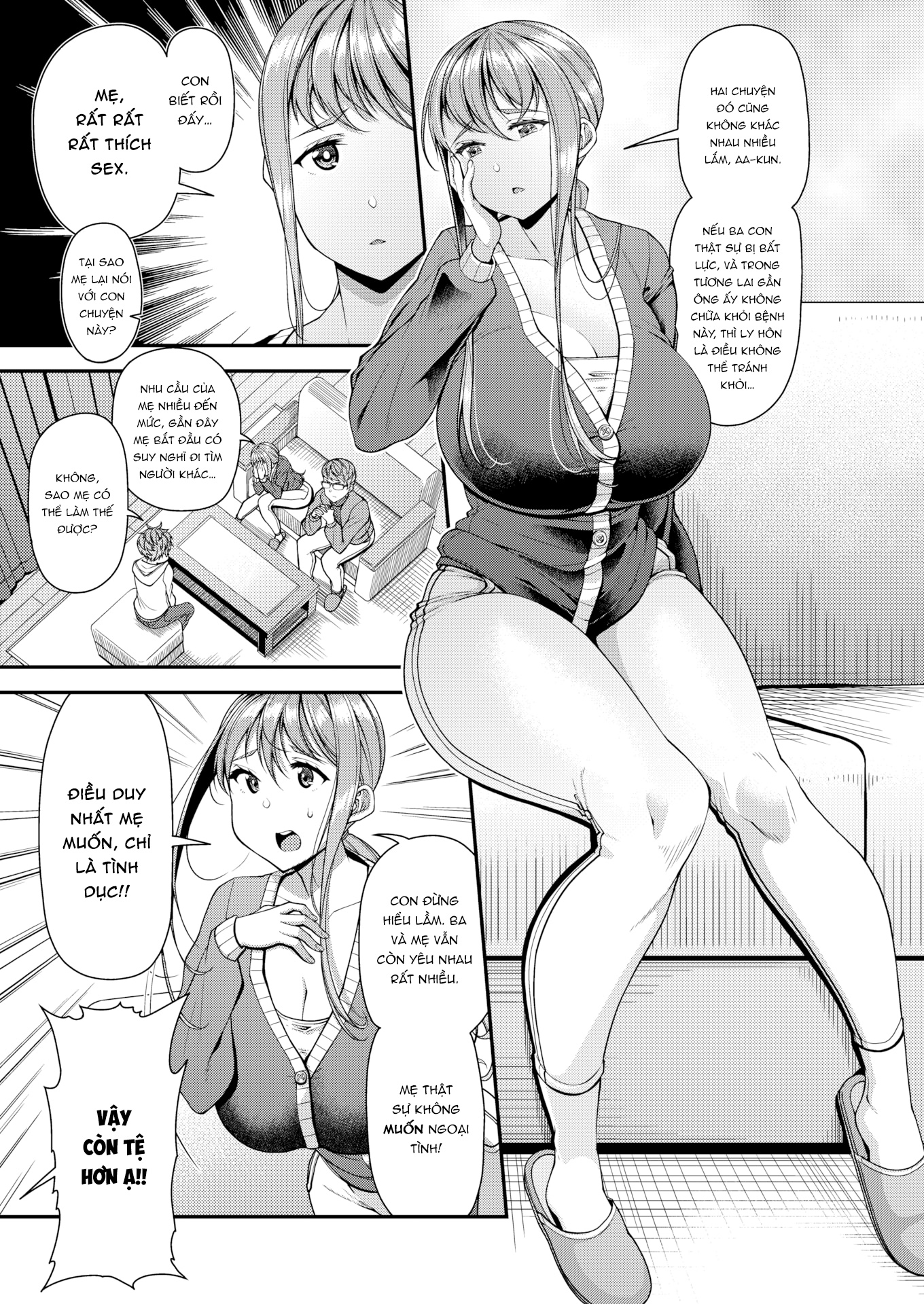 Đọc truyện hentai Vì ba, con học làm chồng của mẹ. - Oneshot