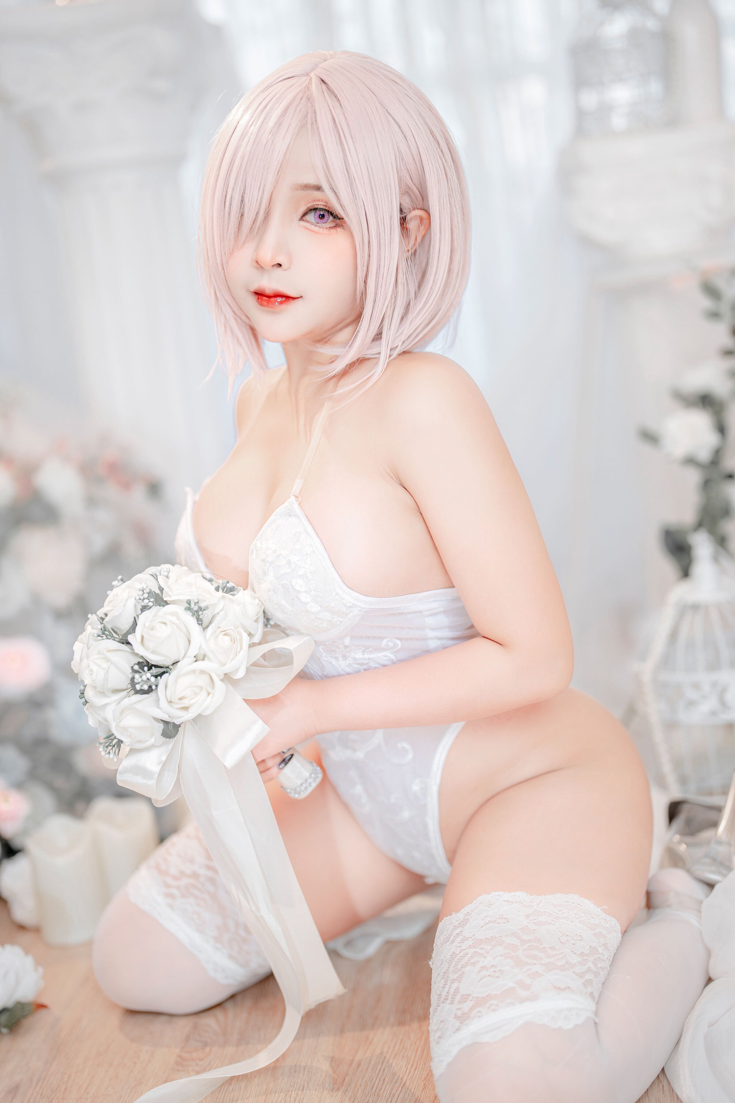 Đọc truyện hentai Tuyển tập Albums siêu phẩm Cosplay - Chap 265 - Sayo Momo – Mashu White Lingerie Body Oil