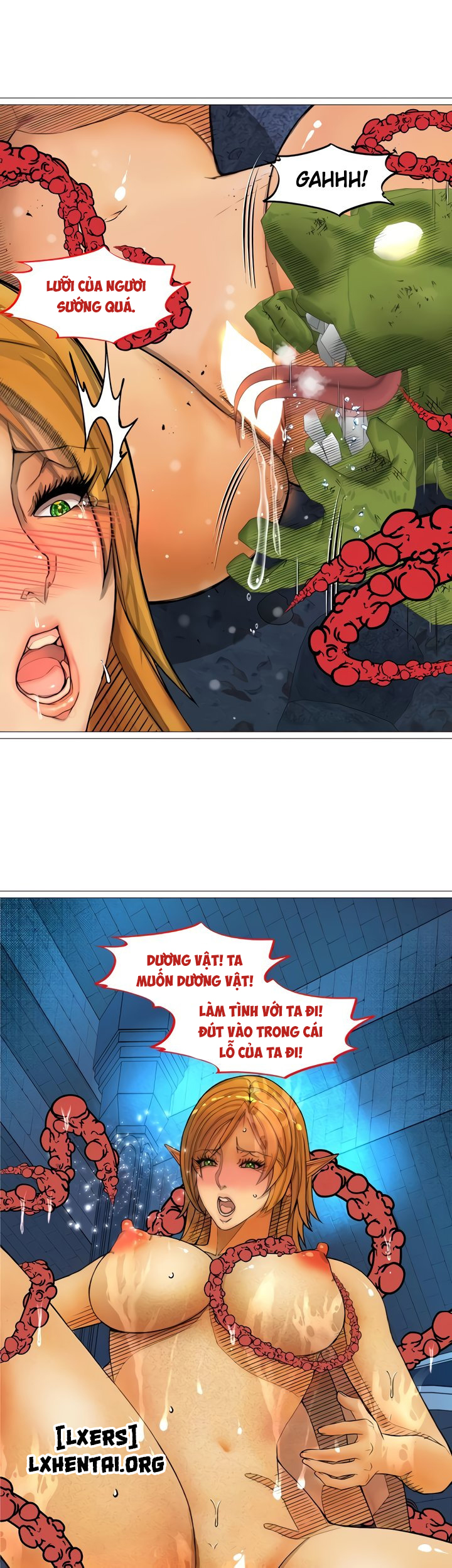 Đọc truyện hentai Nữ Hoàng Dark Elf Và Nô Lệ Orc - Chap 26