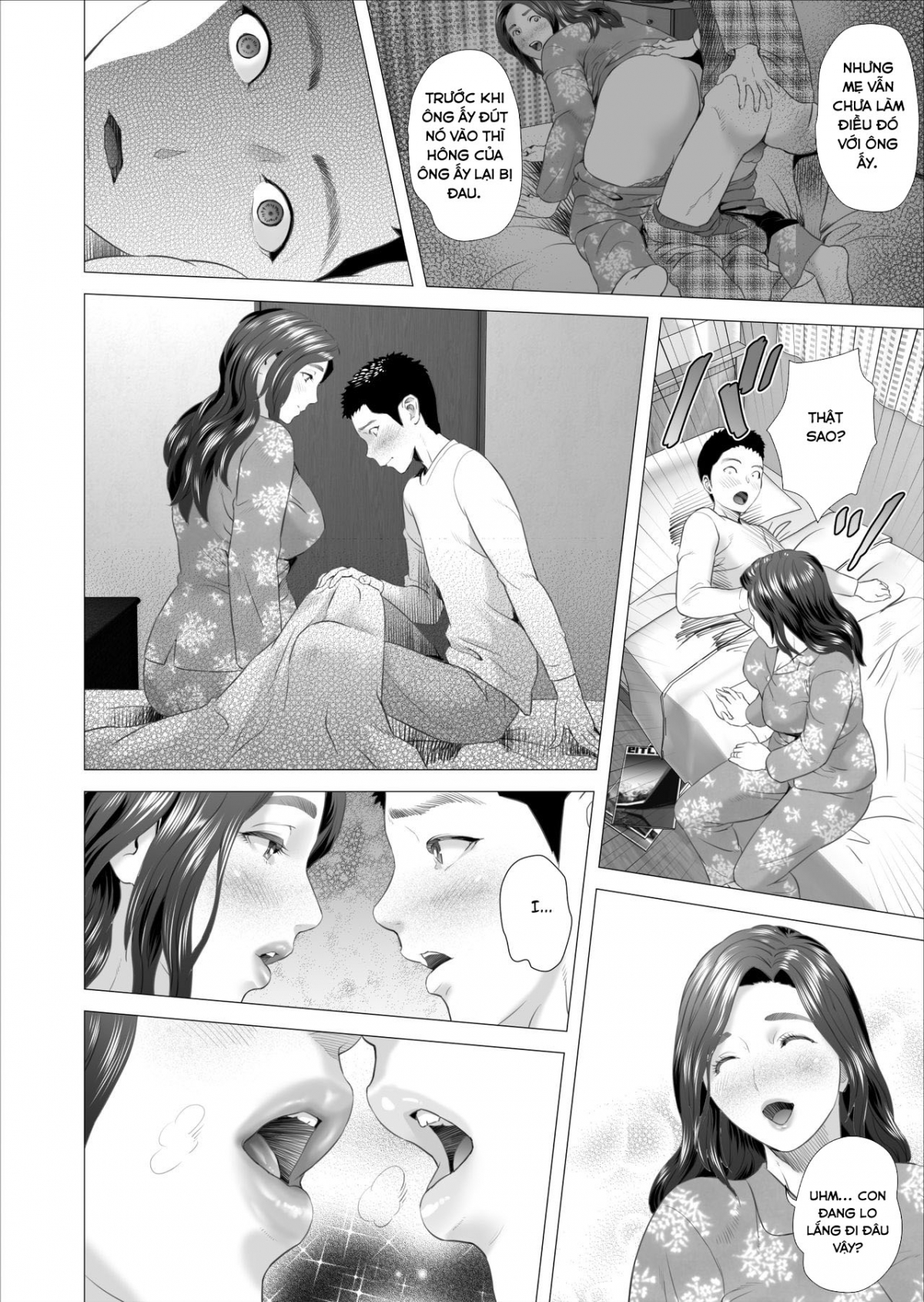 Đọc truyện hentai Kinjo Yuuwaku Musuko ni Otto no Soba de Dakareru Haha Hen - Oneshot