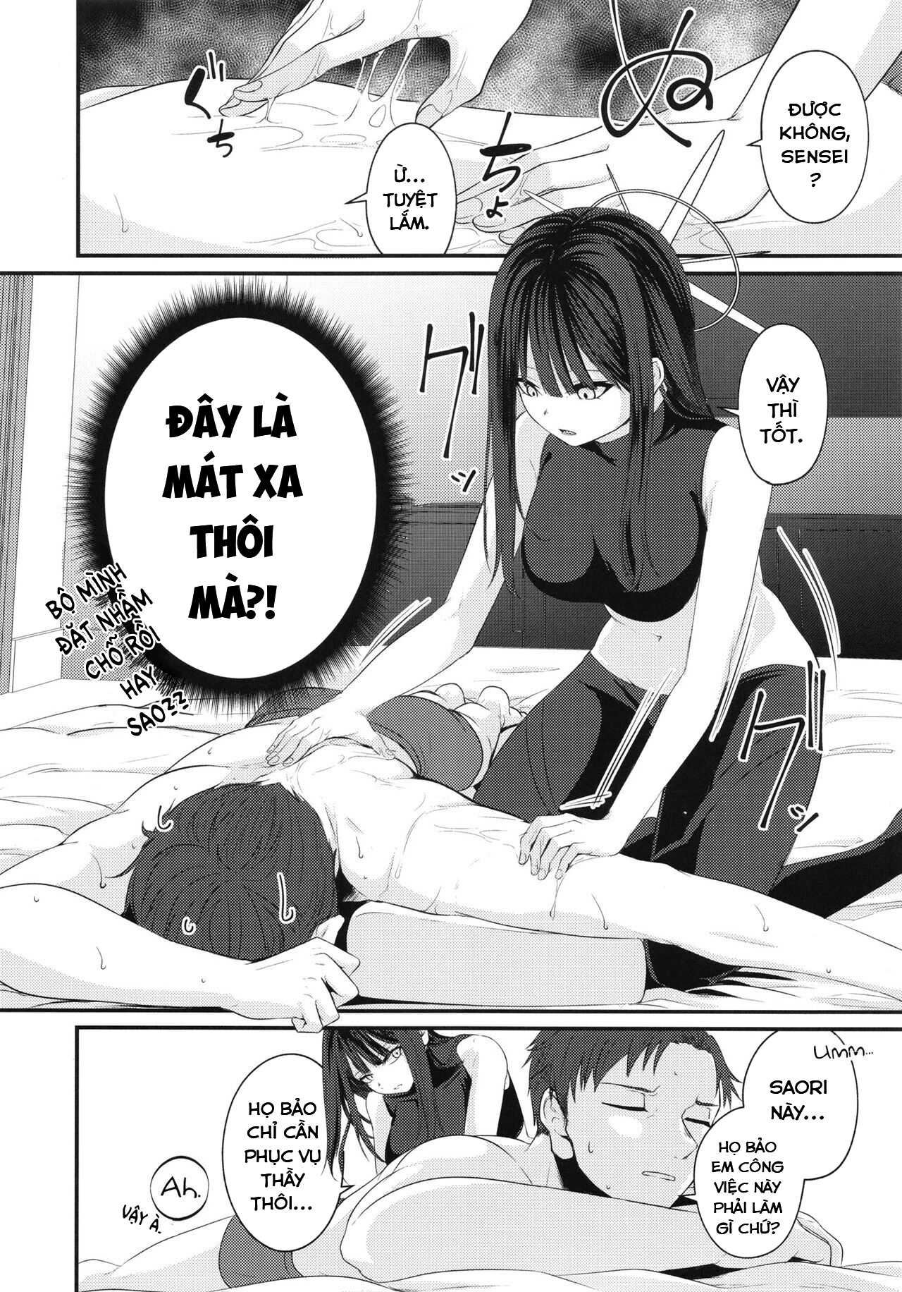 Đọc truyện hentai Công việc đầu tiên của Saori. (Blue Archive) - Oneshot