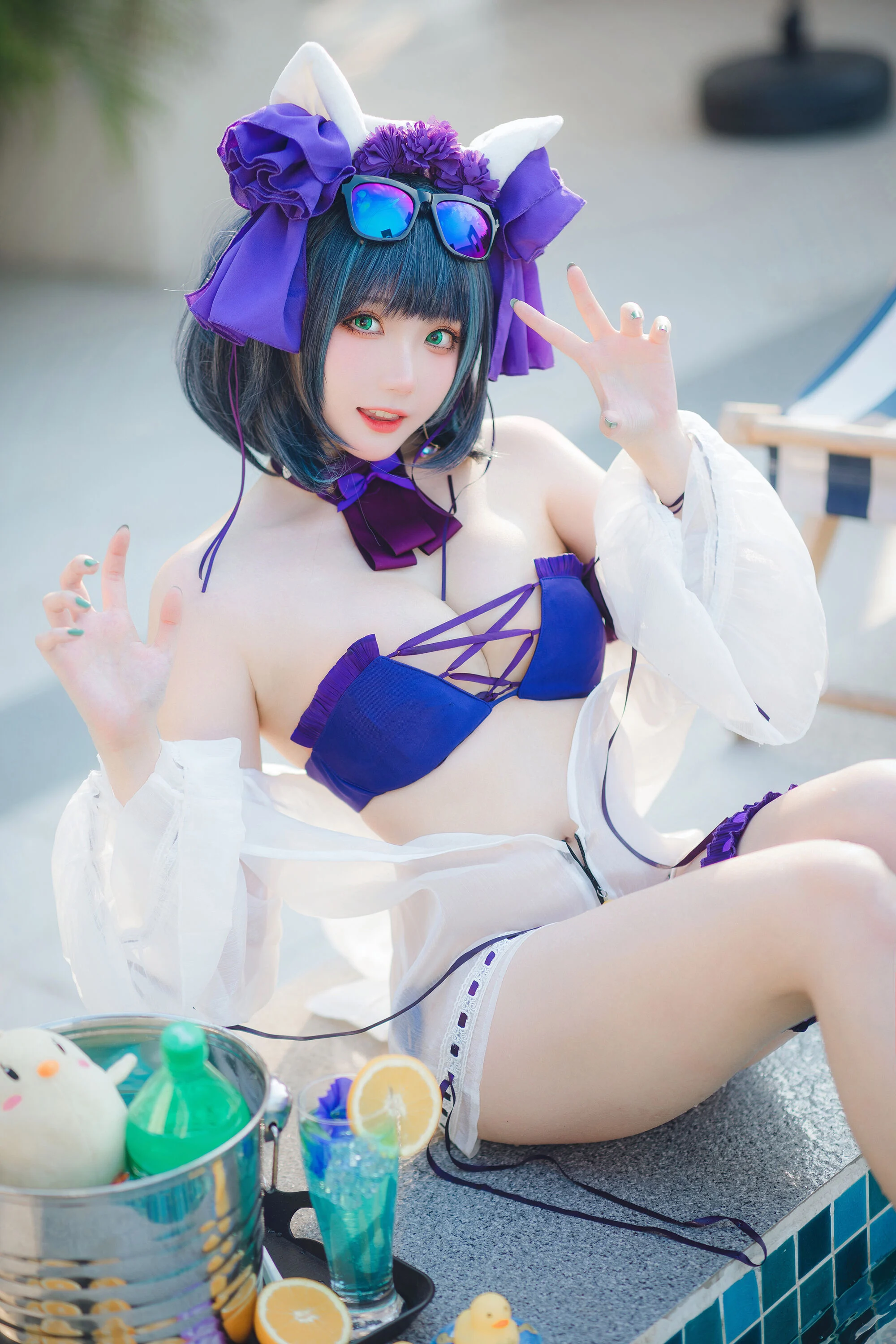 Đọc truyện hentai Tuyển tập Albums siêu phẩm Cosplay - Chap 367 - Guahi Sauce - Cheshire Swimsuit