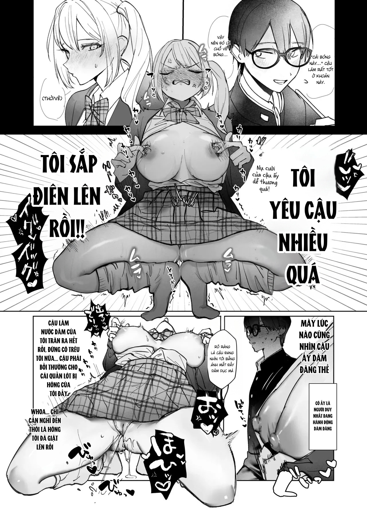 Đọc truyện hentai Ryou Kataomoi ga Minoranai Gyaru-san wa Iramura Chikunii ga Tomaranai! - Oneshot