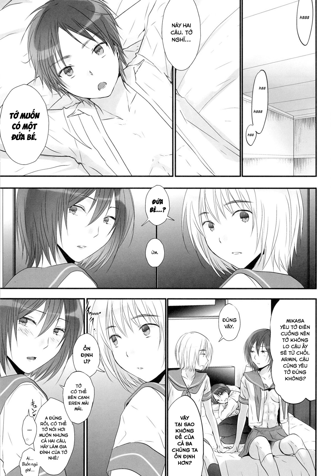 Đọc truyện hentai 3P (Attack on Titan doujinshi) - Oneshot