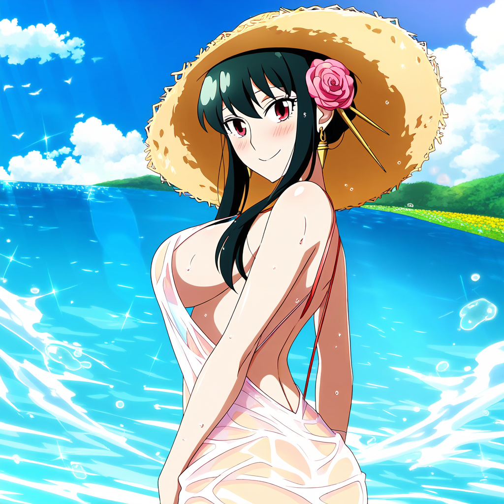 Đọc truyện hentai Tuyển tập Albums Art hentai - Chap 322 - Yor Forger AI illustration straw hat