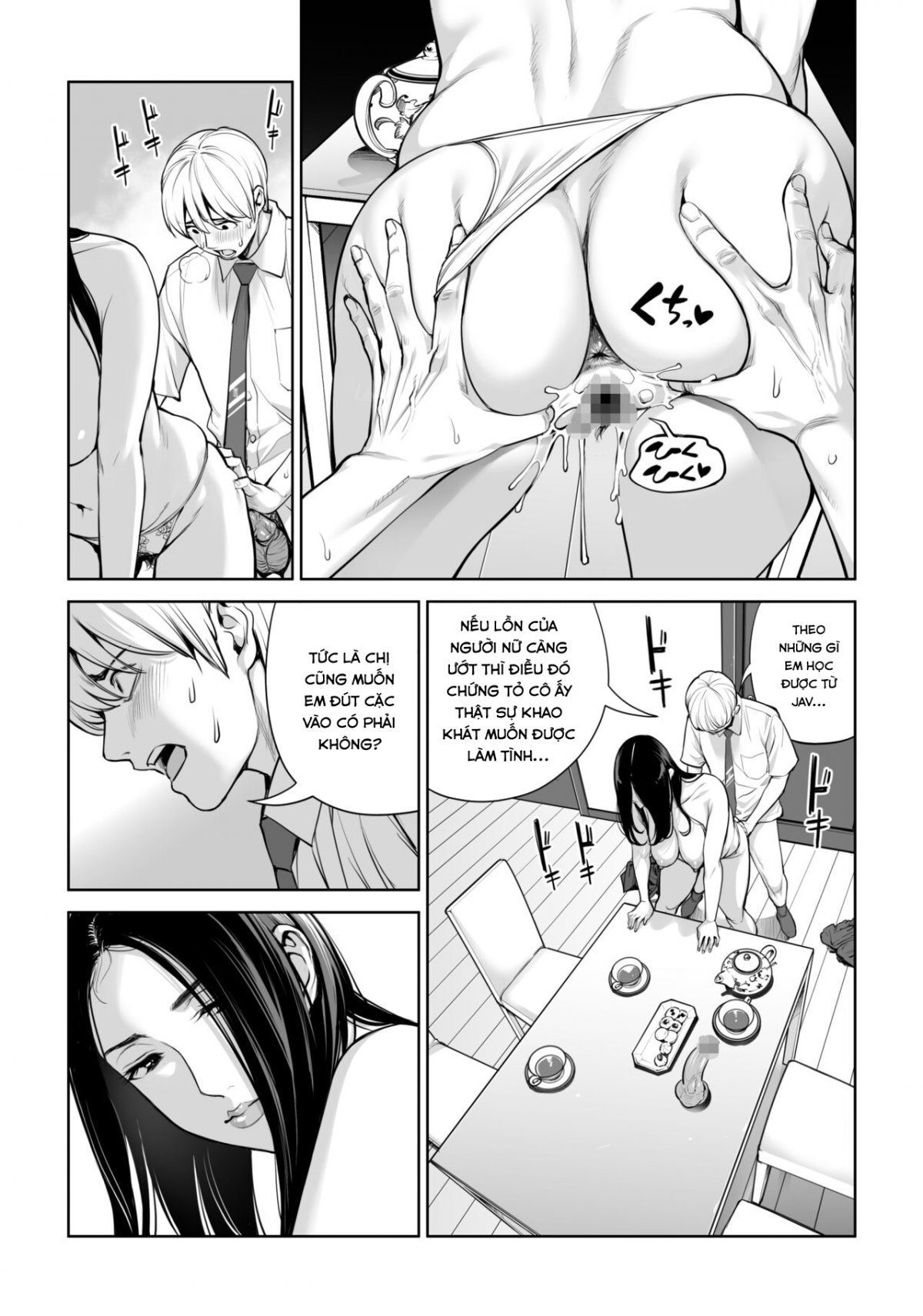 Đọc truyện hentai Kurokami Onna no Fudeoroshi ~Himitsu no Heya de Nakadashi Sasete Ageru wa~ - Oneshot