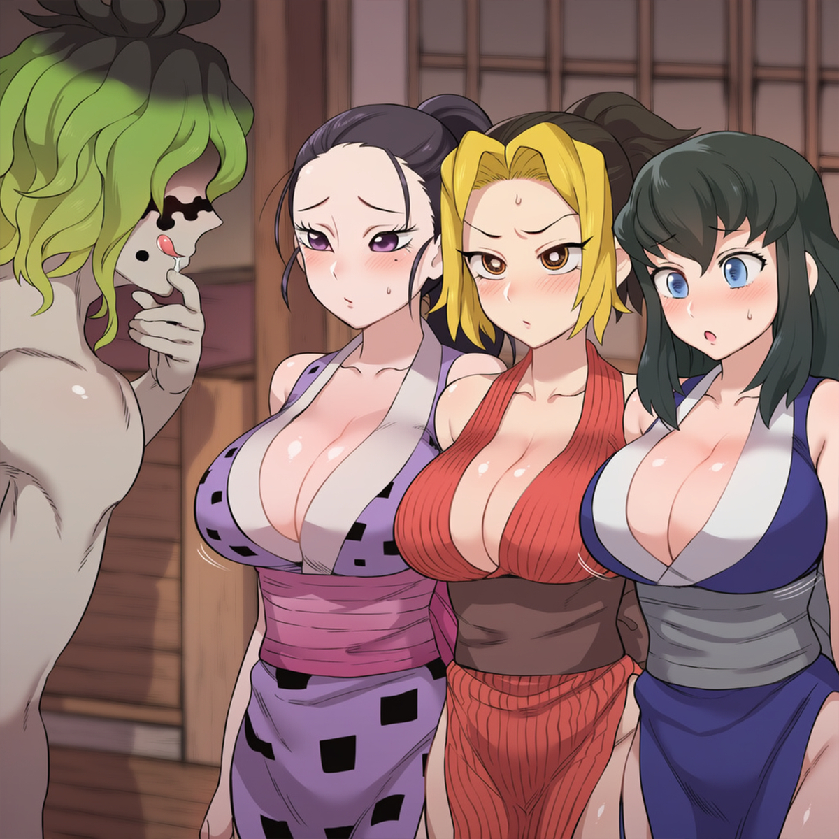 Đọc truyện hentai Tuyển tập Albums Art hentai - Chap 691 - Uzui Tengen's Wives Vs Gyuutarou
