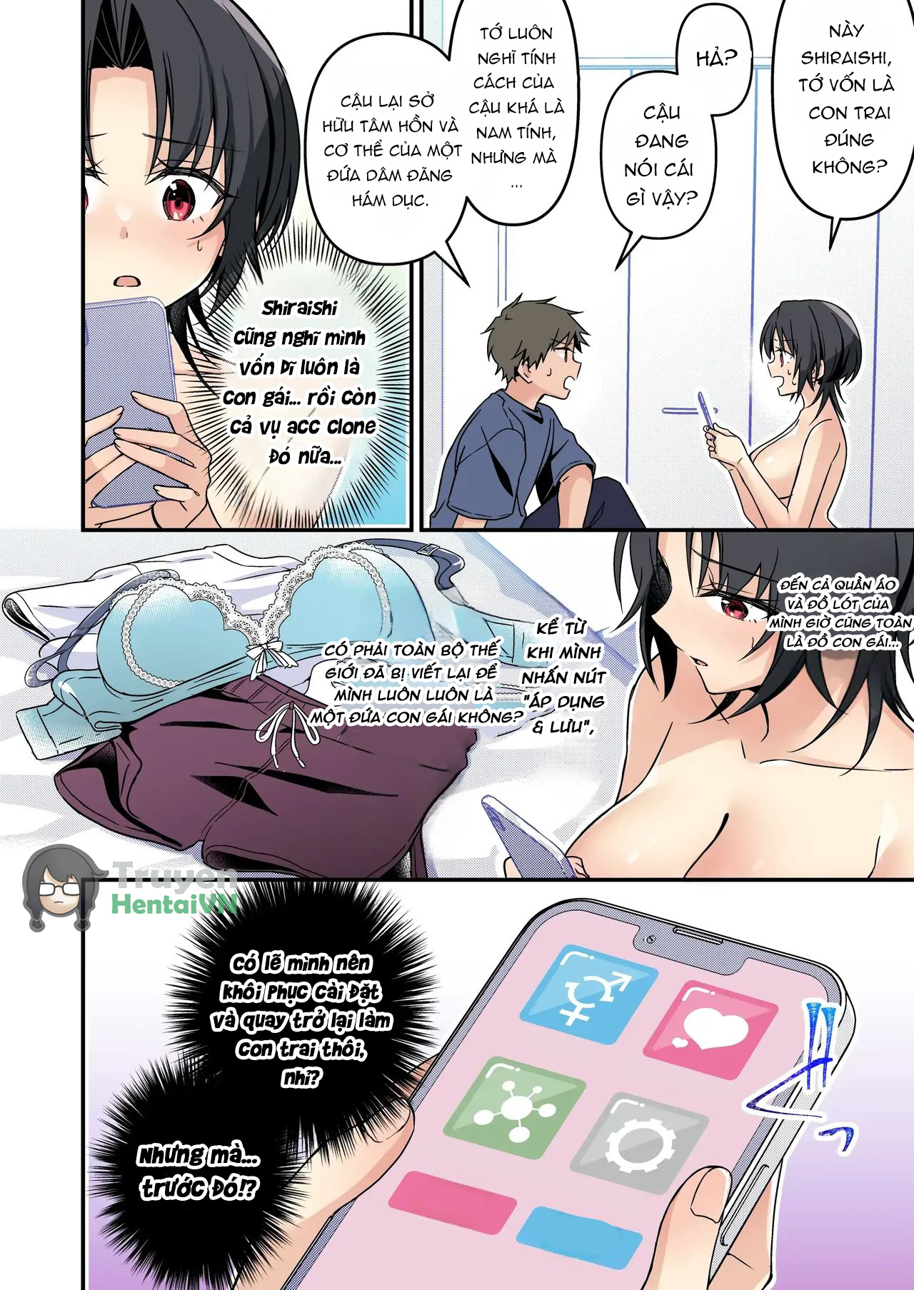 Đọc truyện hentai Jinsei Kaihen Appli de Barairo no Hibi? ~Jibun o Ukkari Dosukebe Bishoujo ni~ - Oneshot