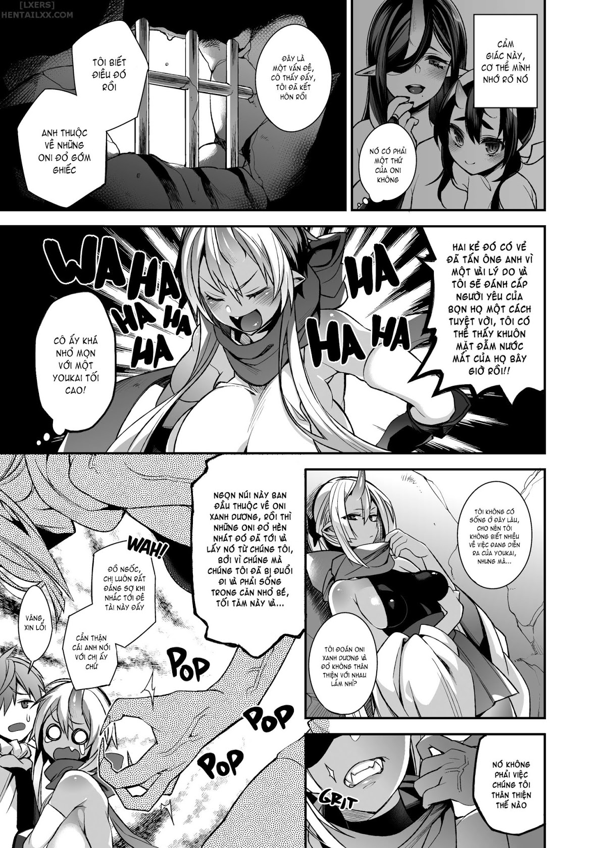 Đọc truyện hentai Hitonarazaru Oyomesama (Trọn bộ) - Chap 5: Mating with Oni - Sisters #1