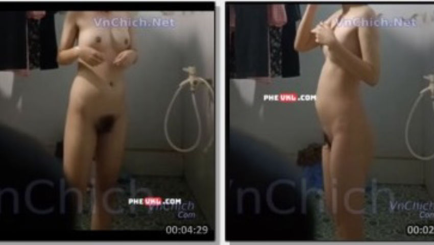 Đặt camera quay lén nhỏ em gái tắm, cơ em nó ngon vl