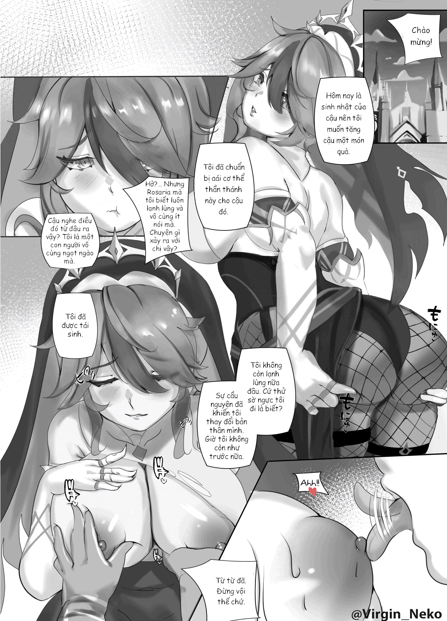 Đọc truyện hentai Món quà sinh nhật của Rosaria (Genshin Impact) - Oneshot