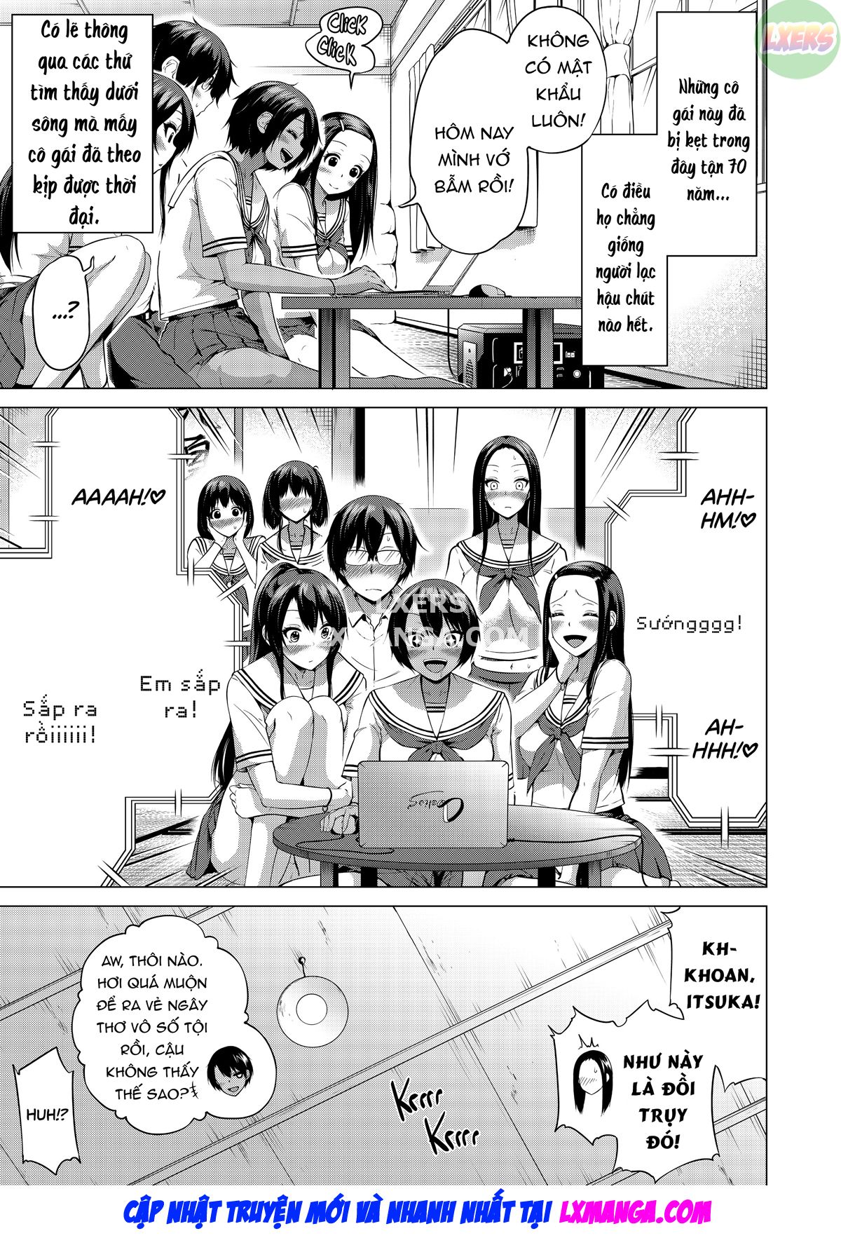 Đọc truyện hentai Nanaka no Rakuen ~Inaka no Gakkou de Bishoujo Harem - Chap 5: Slippery Sisters