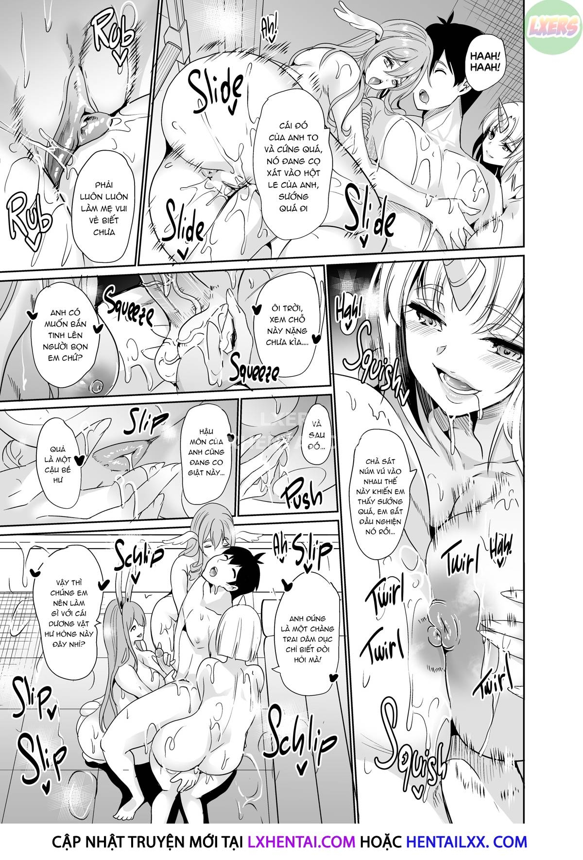 Đọc truyện hentai My Harem in Another World Collection - Chap 12 - Soapy Sex Time! Fighting Over Ichiro!