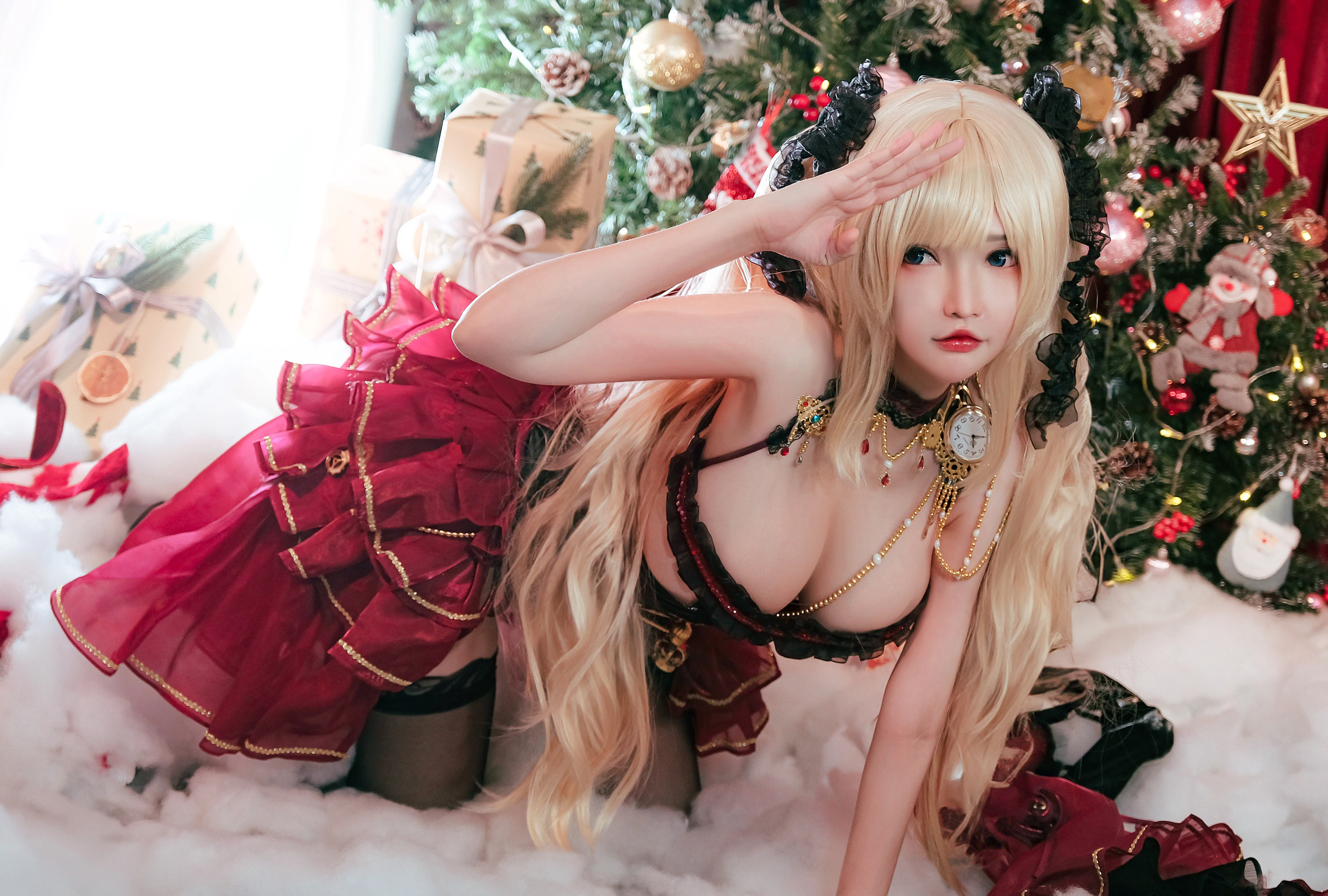 Đọc truyện hentai Tuyển tập Albums siêu phẩm Cosplay - Chap 945 - Potato Godzilla - Marie Rose Xmas