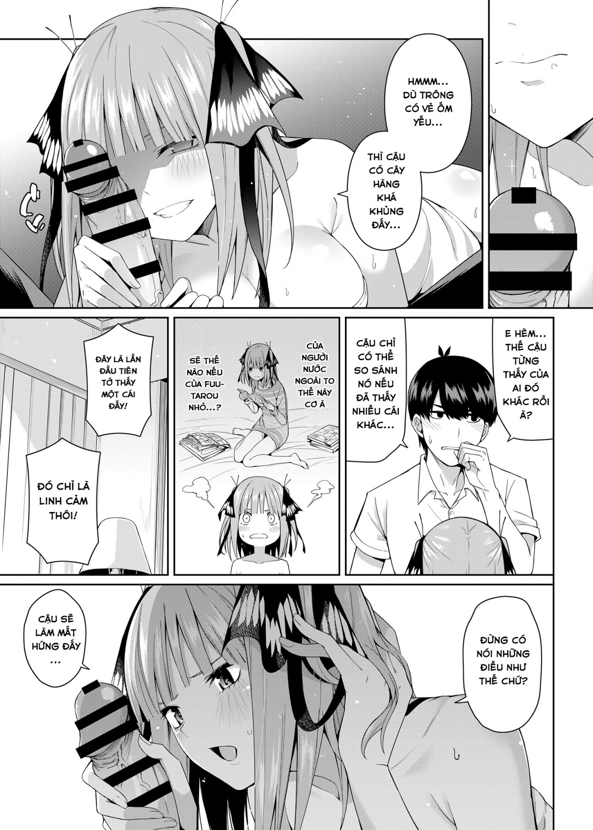 Đọc truyện hentai Nibun no Yuudou (Gotoubun no Hanayome) - Oneshot