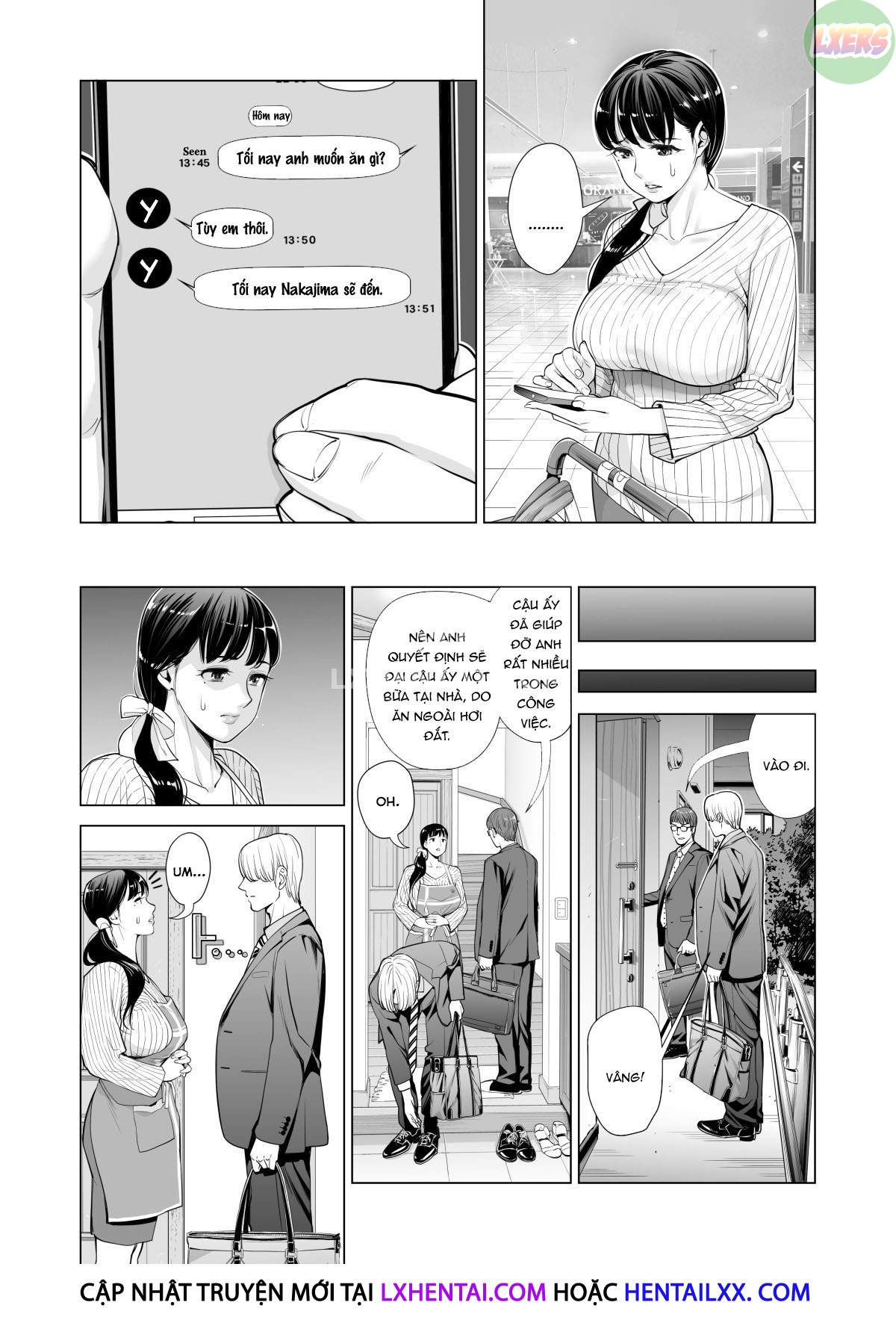 Đọc truyện hentai A Housewife Stolen By A Coworker Besides Her Blackout Drunk Husband - Chap 1