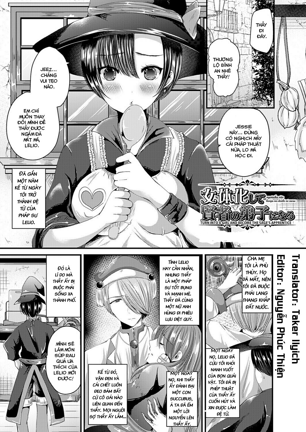 Đọc truyện hentai Biến thành một cô gái và trở thành đệ tử của pháp sư! - Oneshot