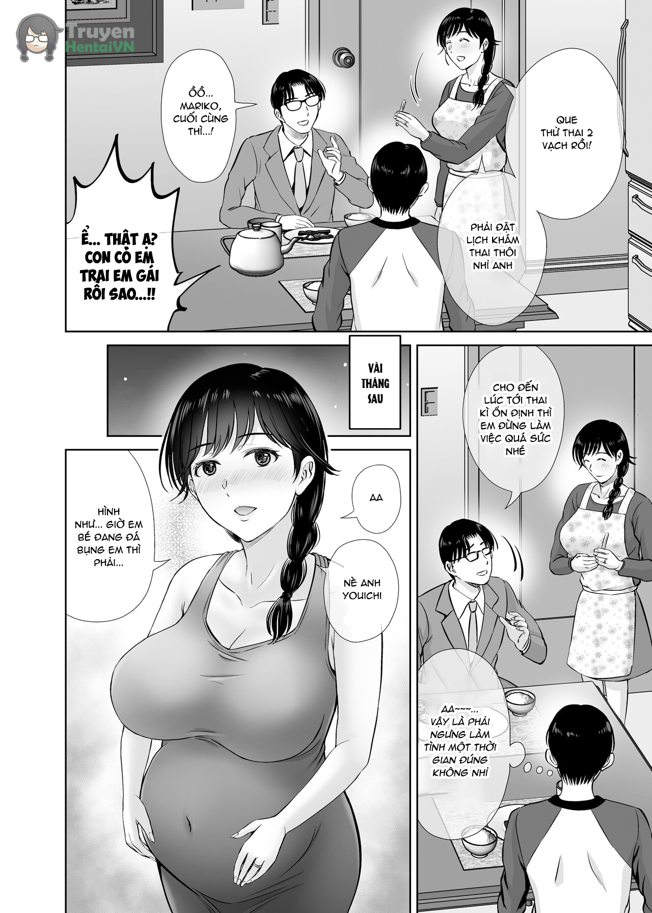 Đọc truyện hentai Kyonyuu Kaa-san ga Boku no Me mo Mae de 2 ~Bonyuu Mamire de Ikimakutta Hanashi~ - Oneshot