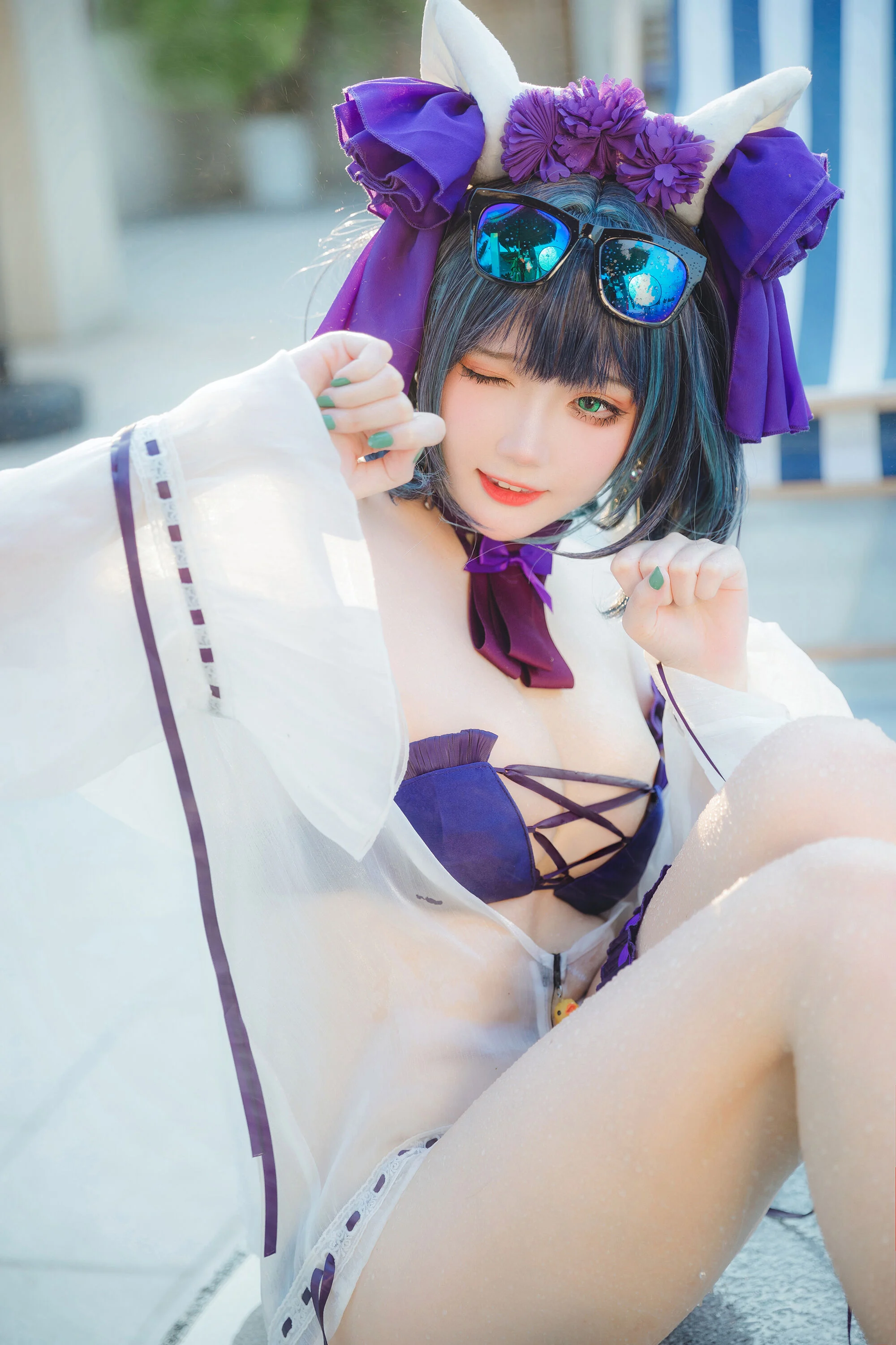 Đọc truyện hentai Tuyển tập Albums siêu phẩm Cosplay - Chap 367 - Guahi Sauce - Cheshire Swimsuit
