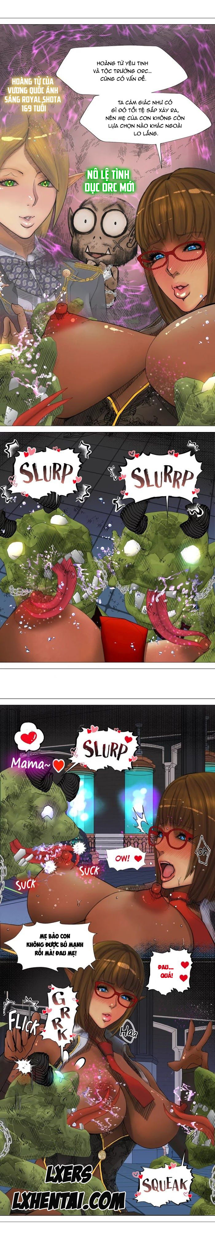 Đọc truyện hentai Nữ Hoàng Dark Elf Và Nô Lệ Orc - Chap 4