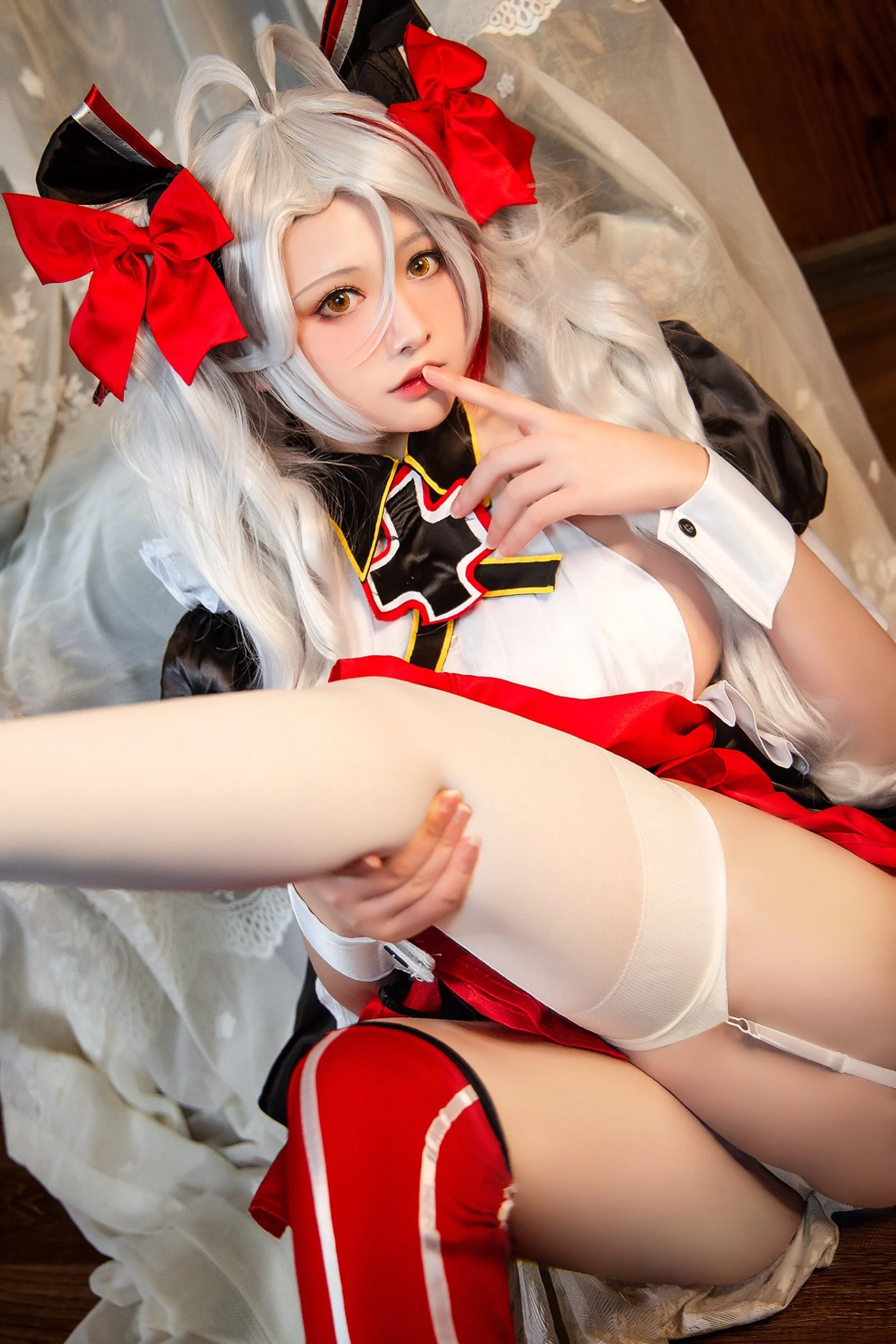 Đọc truyện hentai Tuyển tập Albums siêu phẩm Cosplay - Chap 958 - [Nian Nian_D] White swimming competition + milky zombie selfie + Dafeng + Prince Eugen of Azure Lane