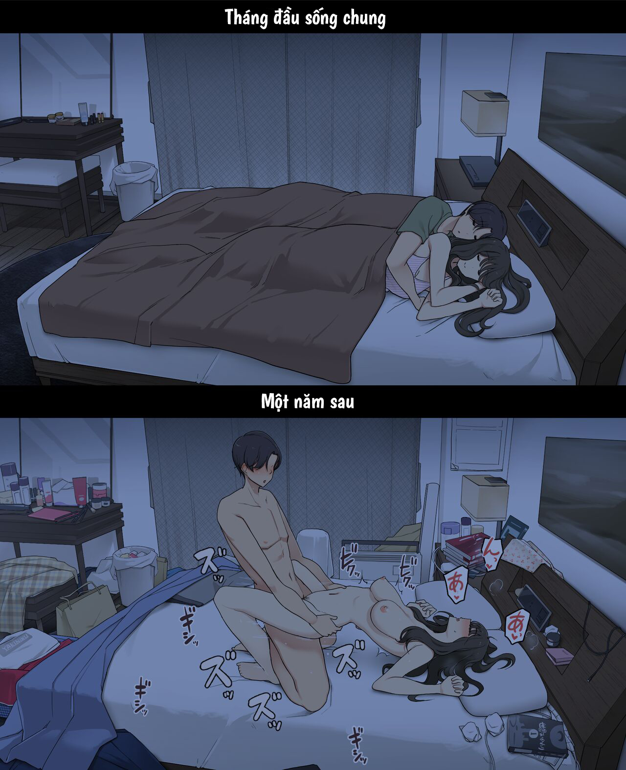 Đọc truyện hentai Cuộc sống thường nhật của một cặp đôi: Tháng đầu sống chung và một năm sau - Oneshot