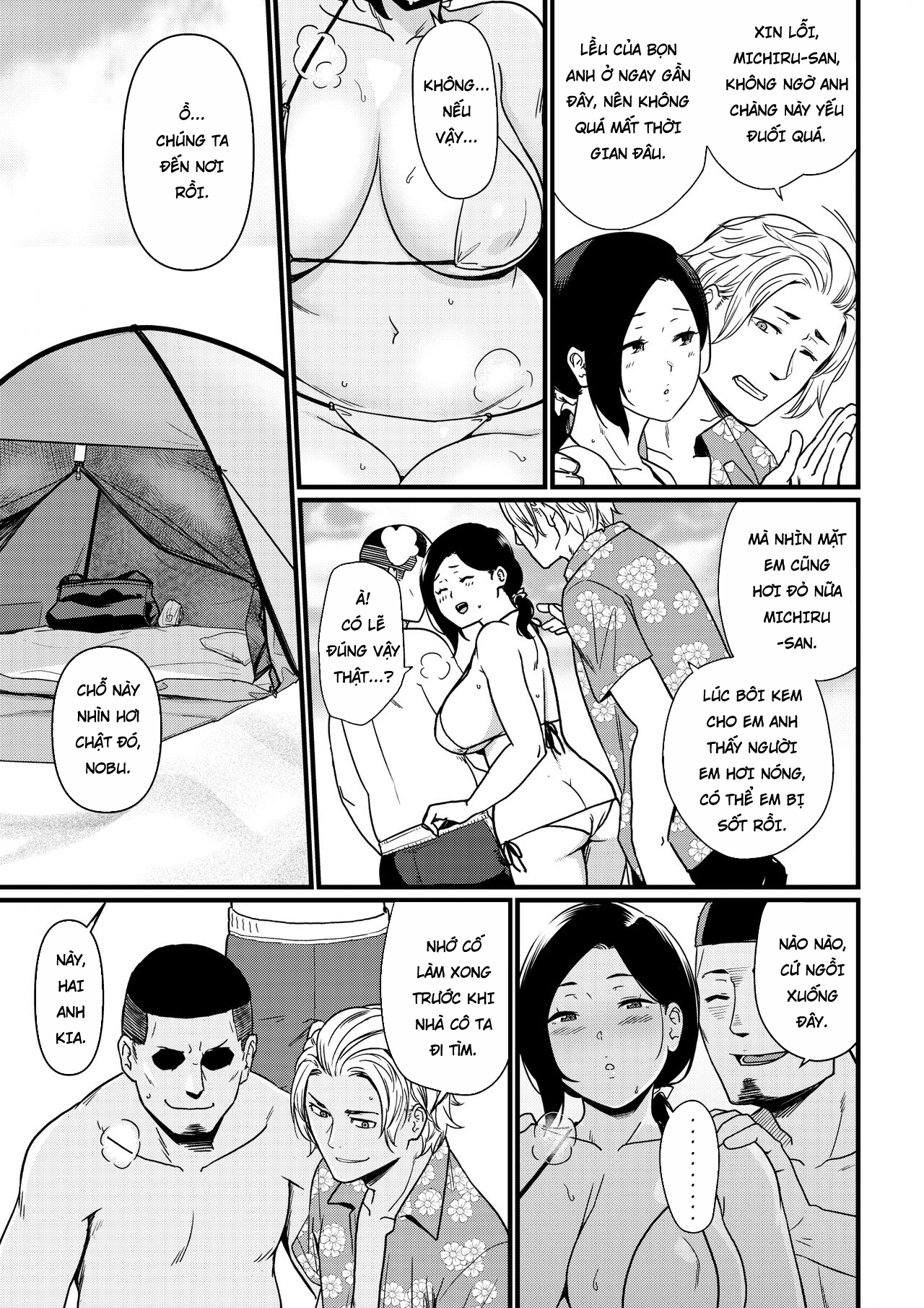 Đọc truyện hentai Mama was Hit on at the Beach - Chap 1.1
