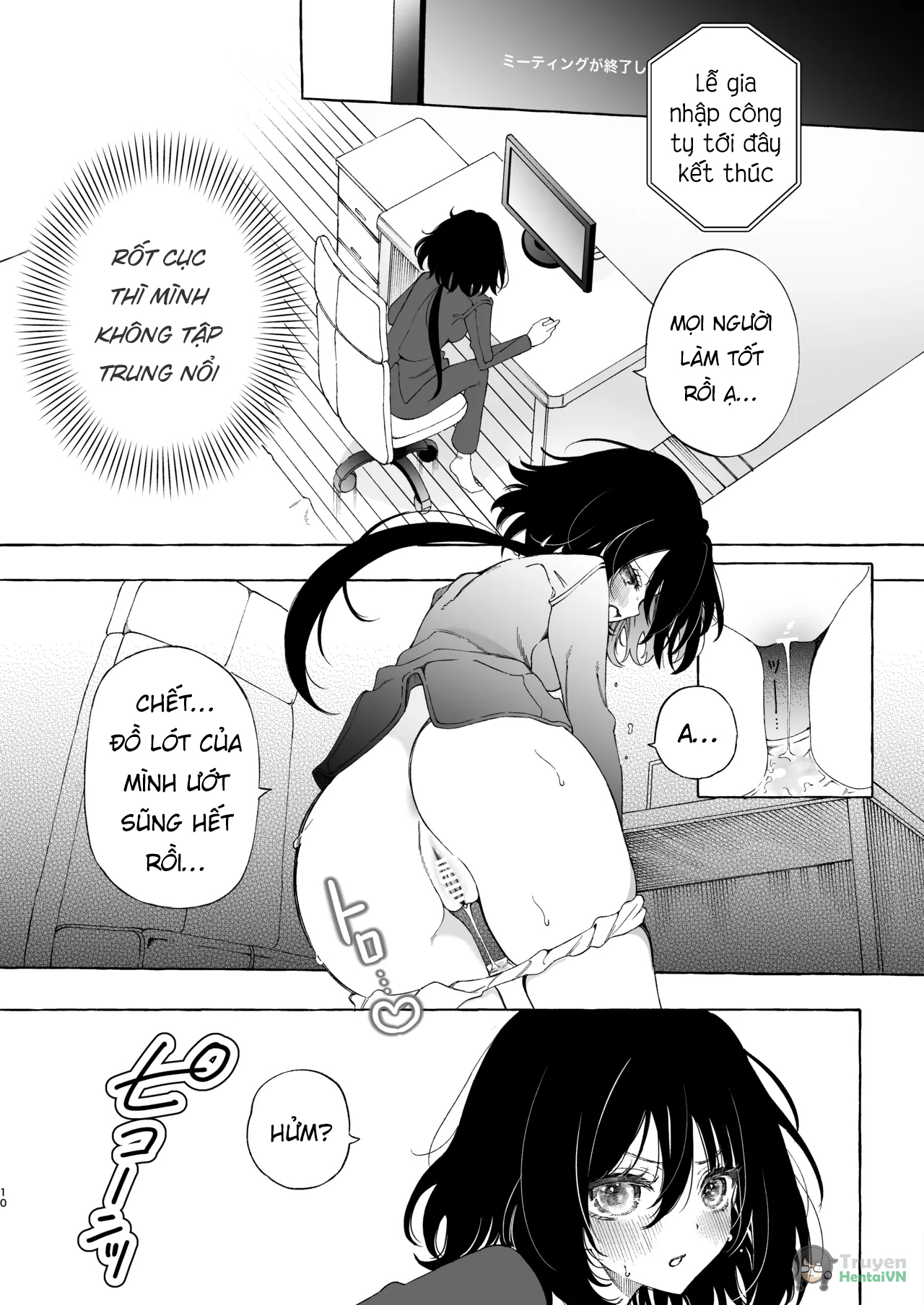 Đọc truyện hentai Mimi de Koishita Douryou ~OnaSuppo Onsei Otaku Onna ga Douryou no Koe ni Hannou Shite Ikimakuri~ - Oneshot