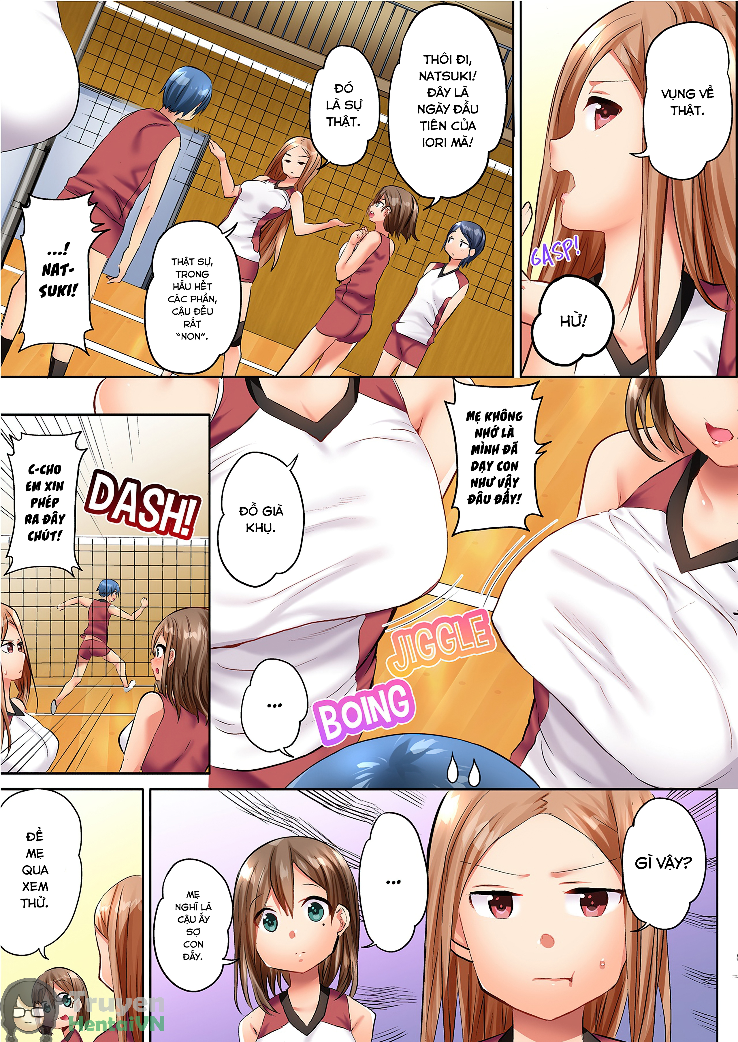 Đọc truyện hentai Hitozuma Volley-bu no Asedaku SEX ~Shower Abinagara Mitchaku Shichau? full - Chap 1